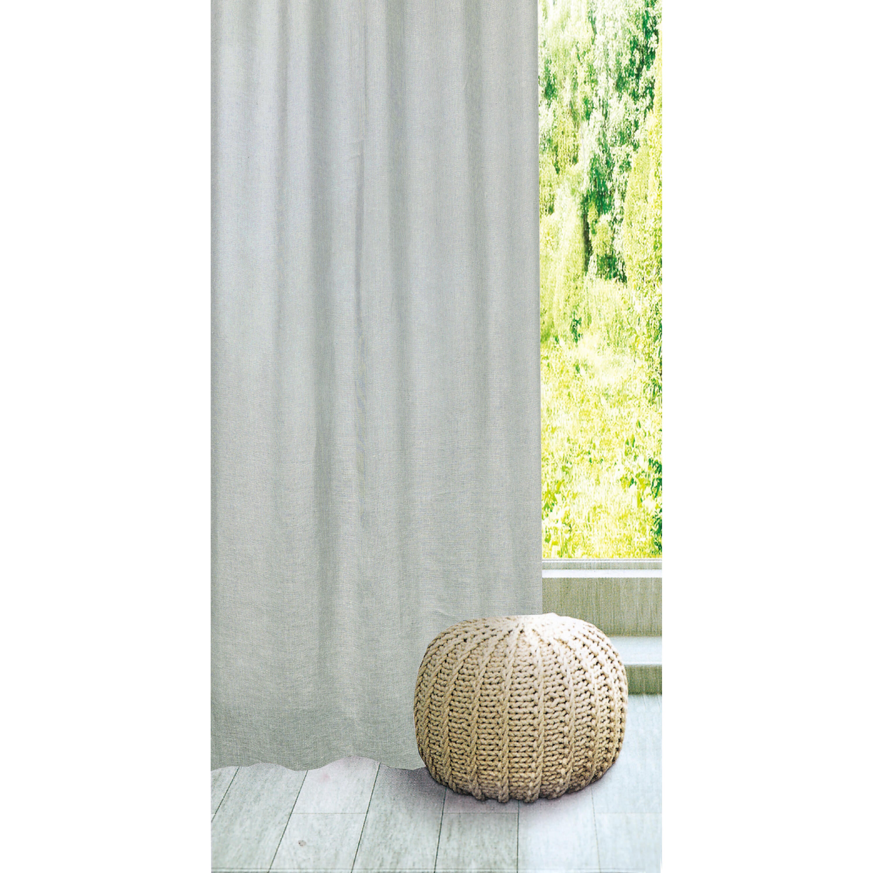 Tenda INSPIRE Charlina grigio, fettuccia e passanti nascosti 140x280 cm - 2