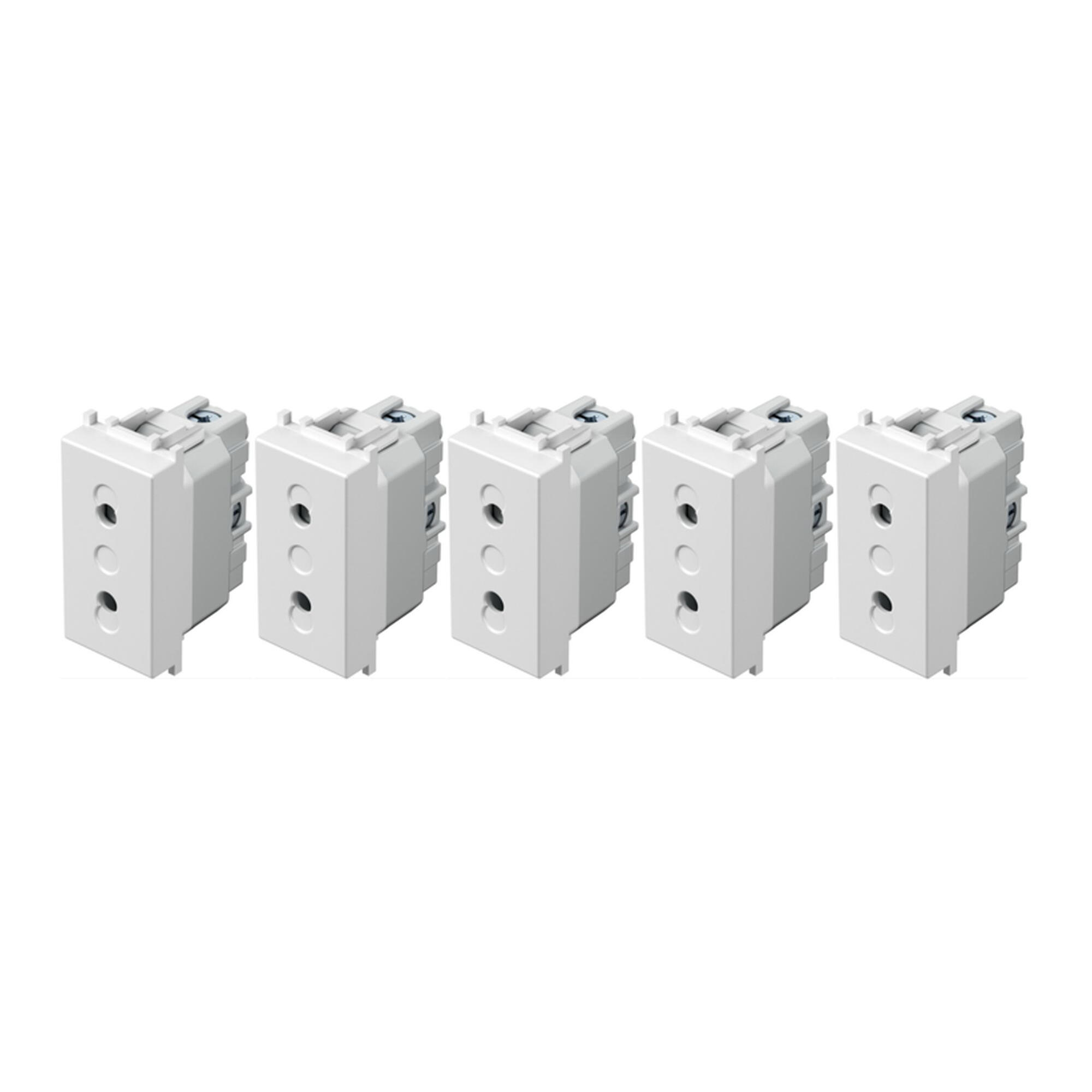 Priza Tem Modul, standard italian, 1 modul, IP20, alba (set 5 buc)