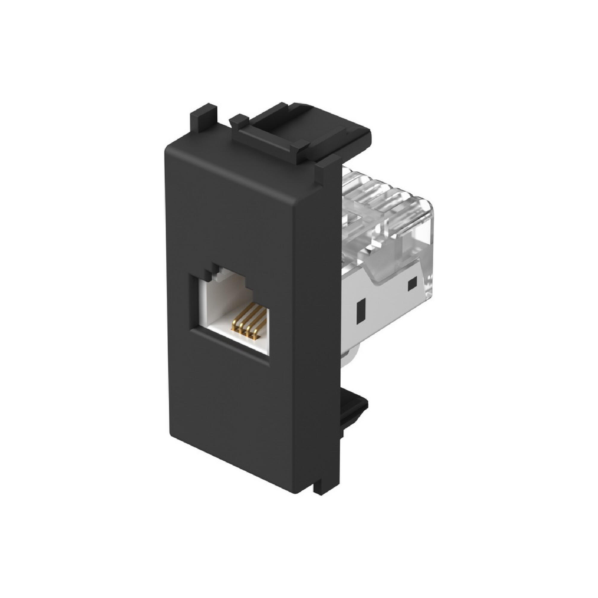 Priza telefon (RJ11) Tem Modul, modulara, IP20, neagra