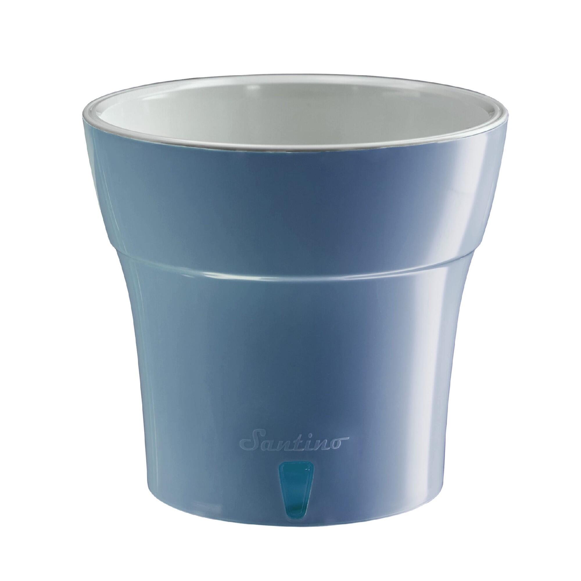 Ghiveci plante Dali, cu autoudare, rotund, plastic, 0.6L, gri