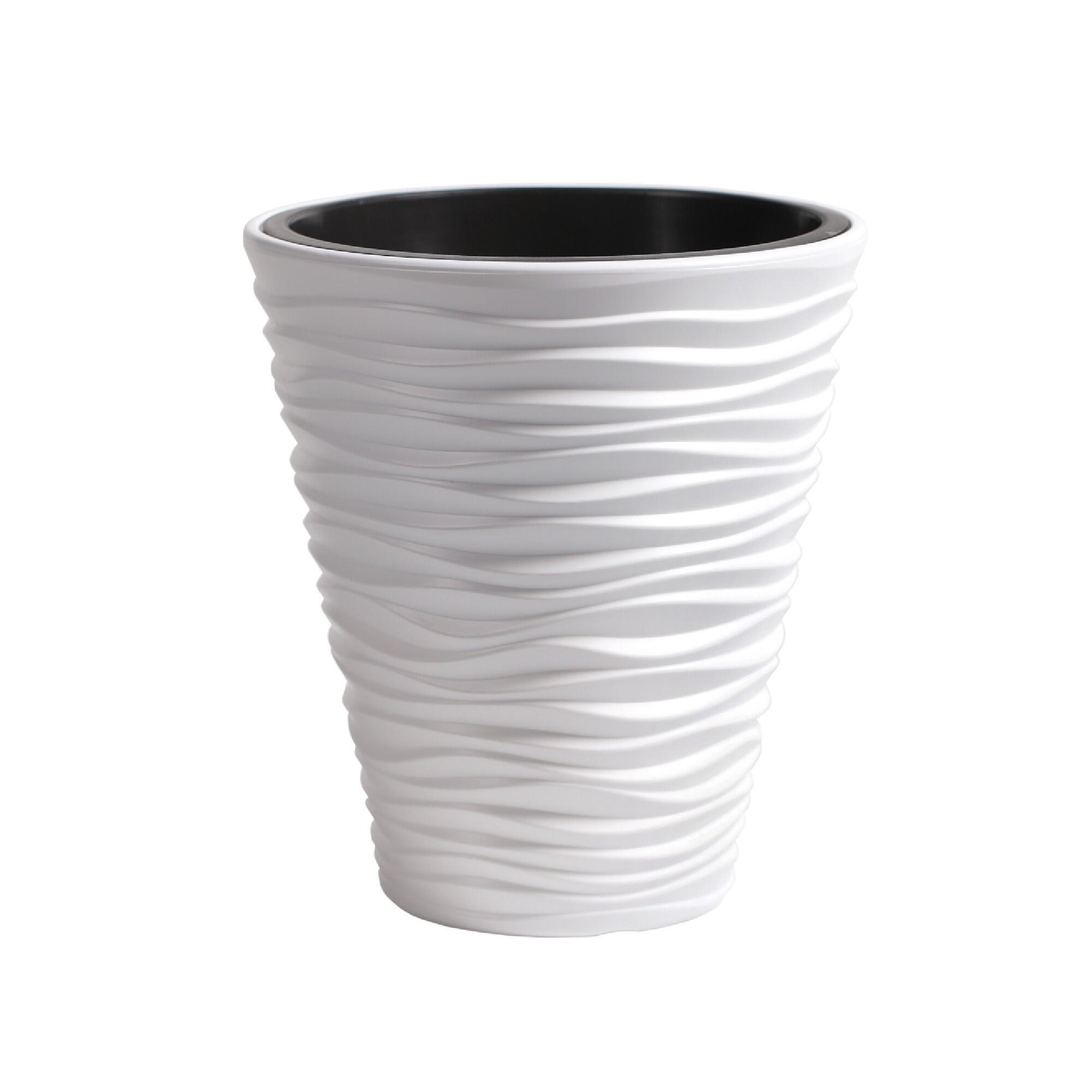 Ghiveci flori Sand, plastic, Ø 38 cm, alb