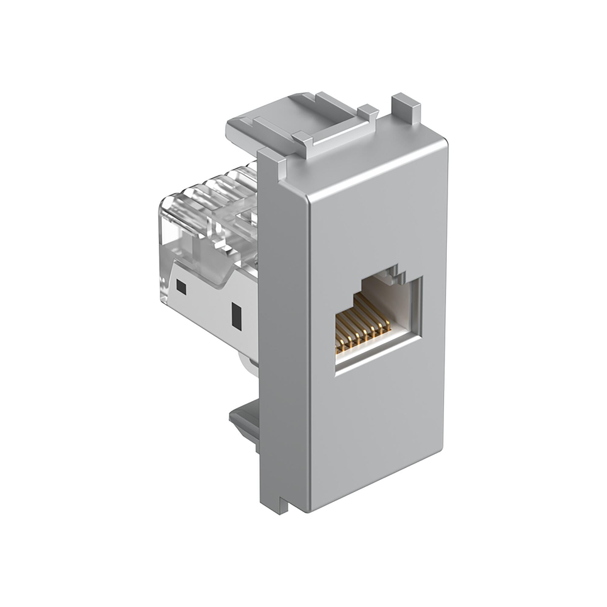 Priza date (RJ45) Tem Modul, modulara, IP20, argintie | Leroy Merlin