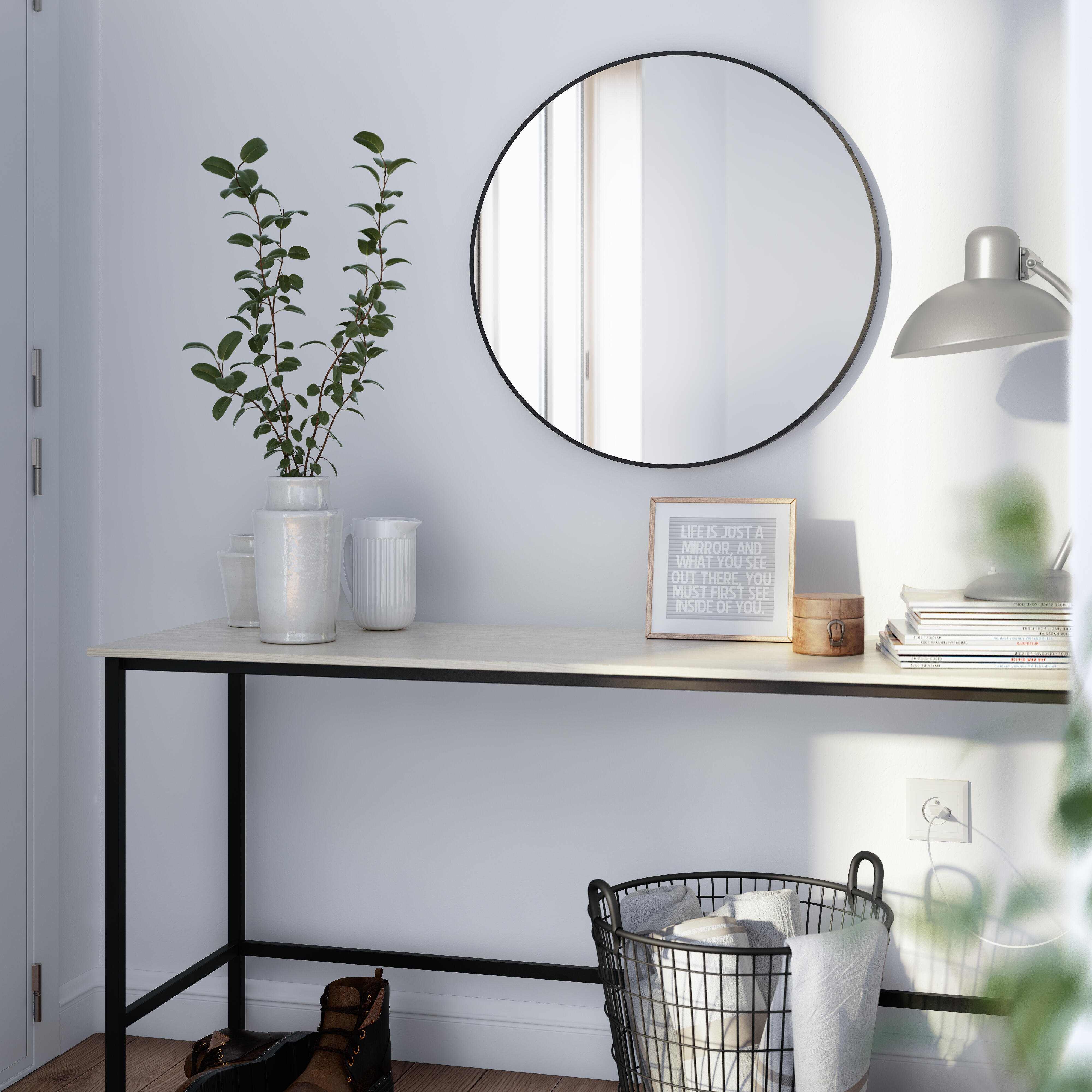 Espelho Circle 50cm preto Inspire - 2