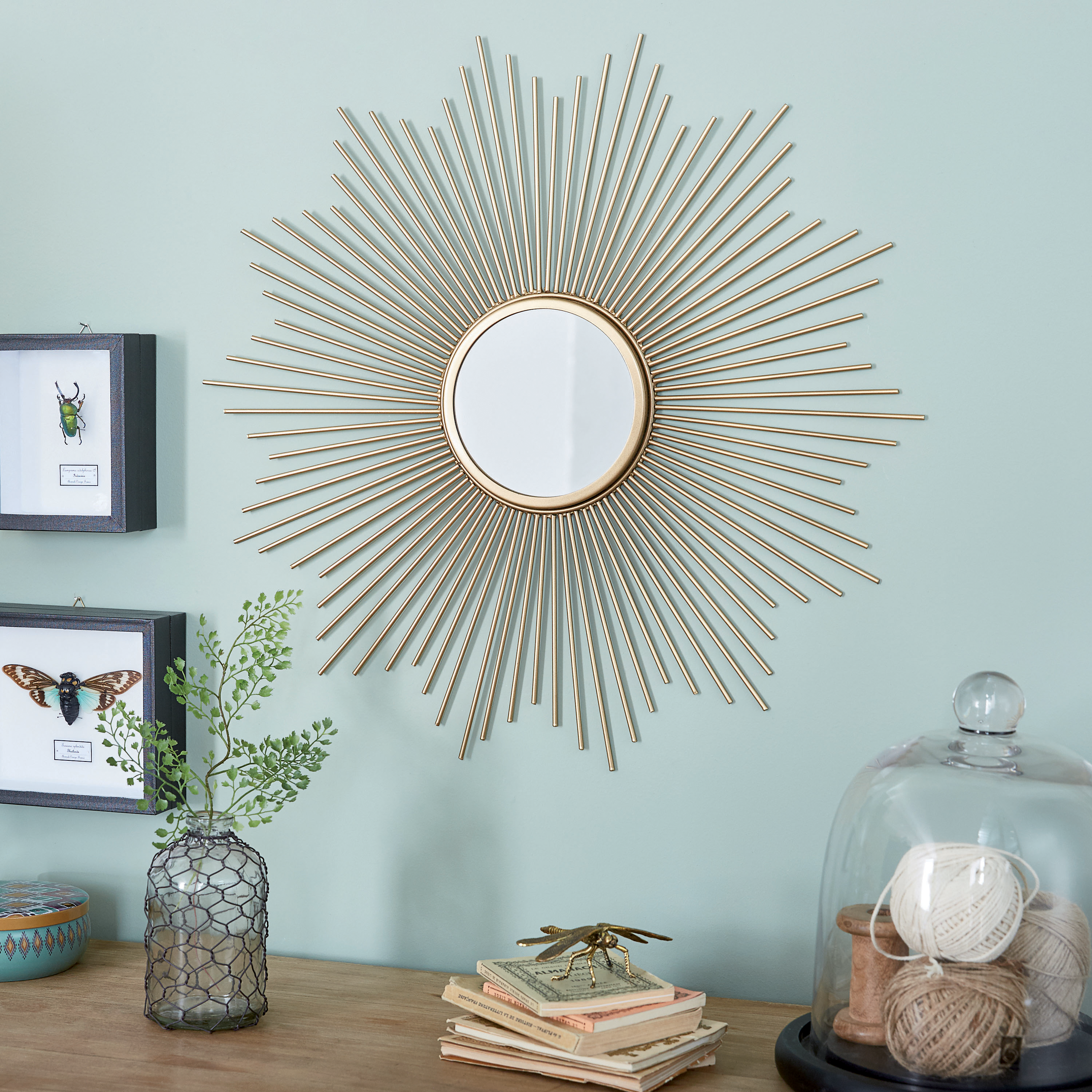 Lustro dekoracyjne Sun złote śr. 55 cm Inspire - 18