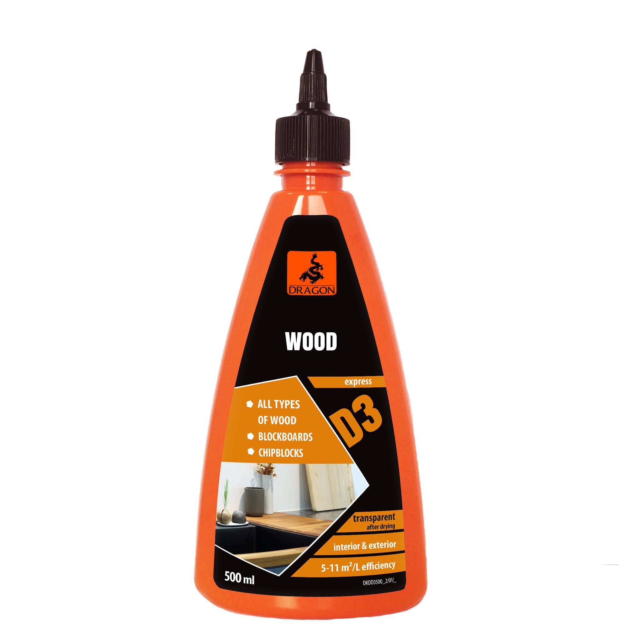 Adeziv Dragon, de constructii, pentru lemn, clasa D3, 500 ml, transparent