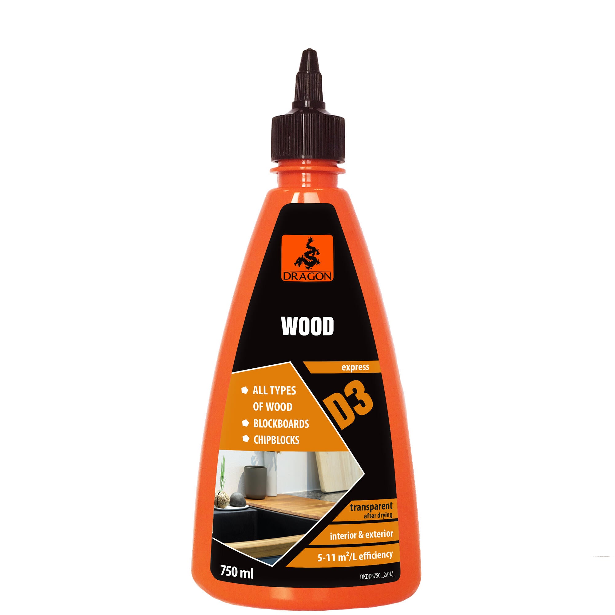 Adeziv Dragon, de constructii, pentru lemn, clasa D3, 750 ml, transparent