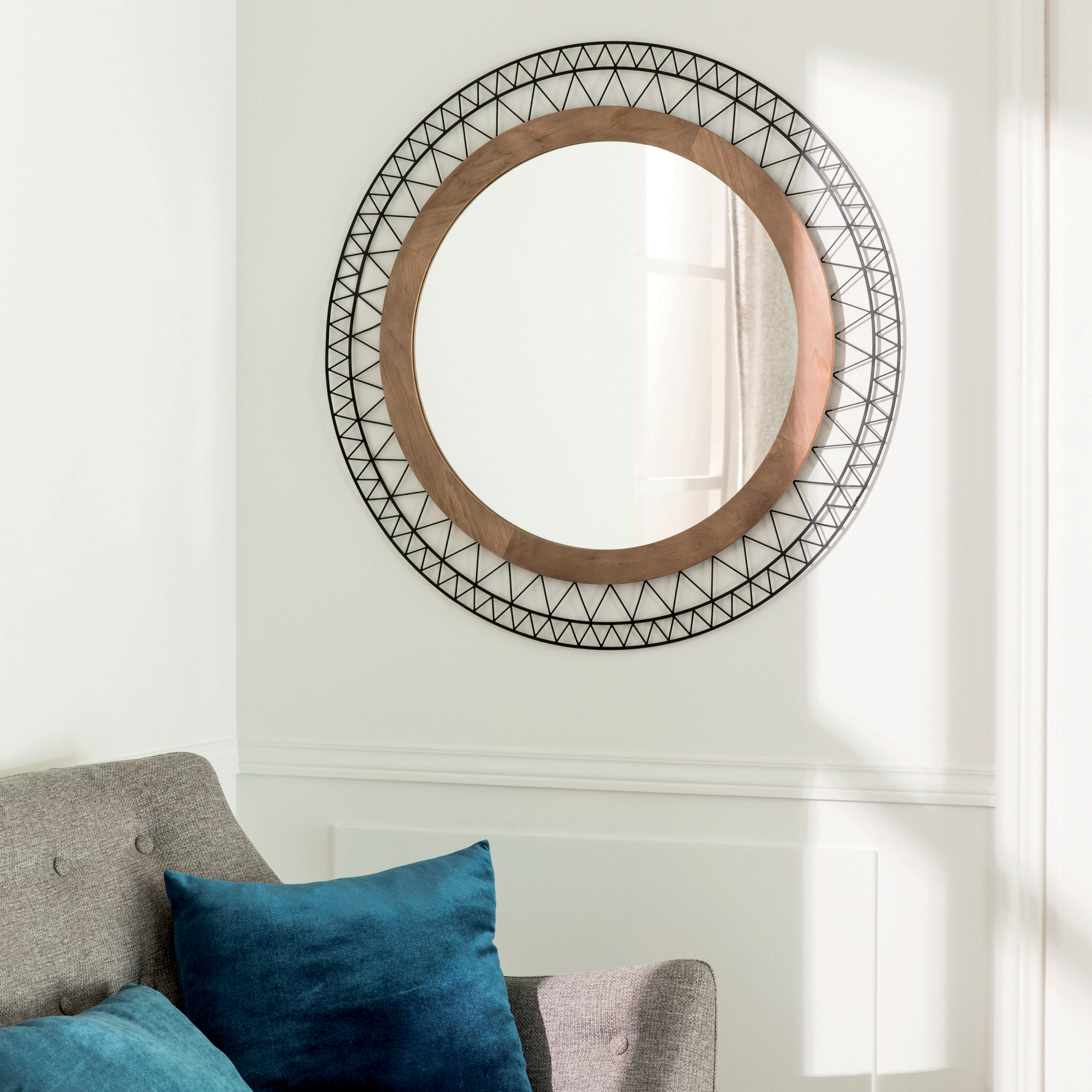 Specchio MANAM tondo in legno rovere Ø 80 cm INSPIRE - 14