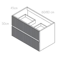 MUEBLE DE BAÑO NOVA GEO NOGAL 60X45CM ALISTONADO - 7