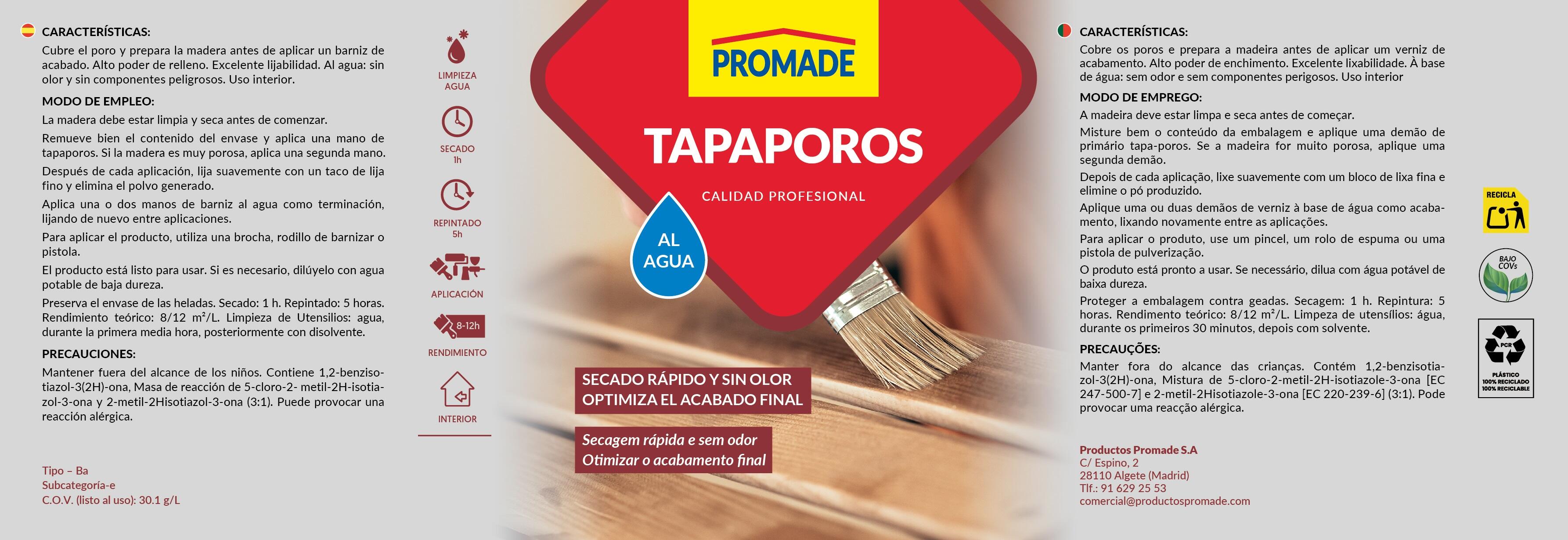 Tapa Poros Con Agua PROMADE de 2.5L - 5