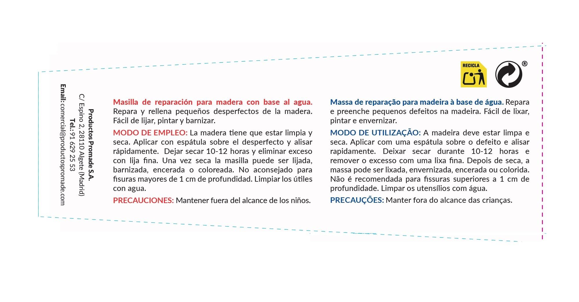 Masilla madera al agua PROMADE 120 gr haya - 5