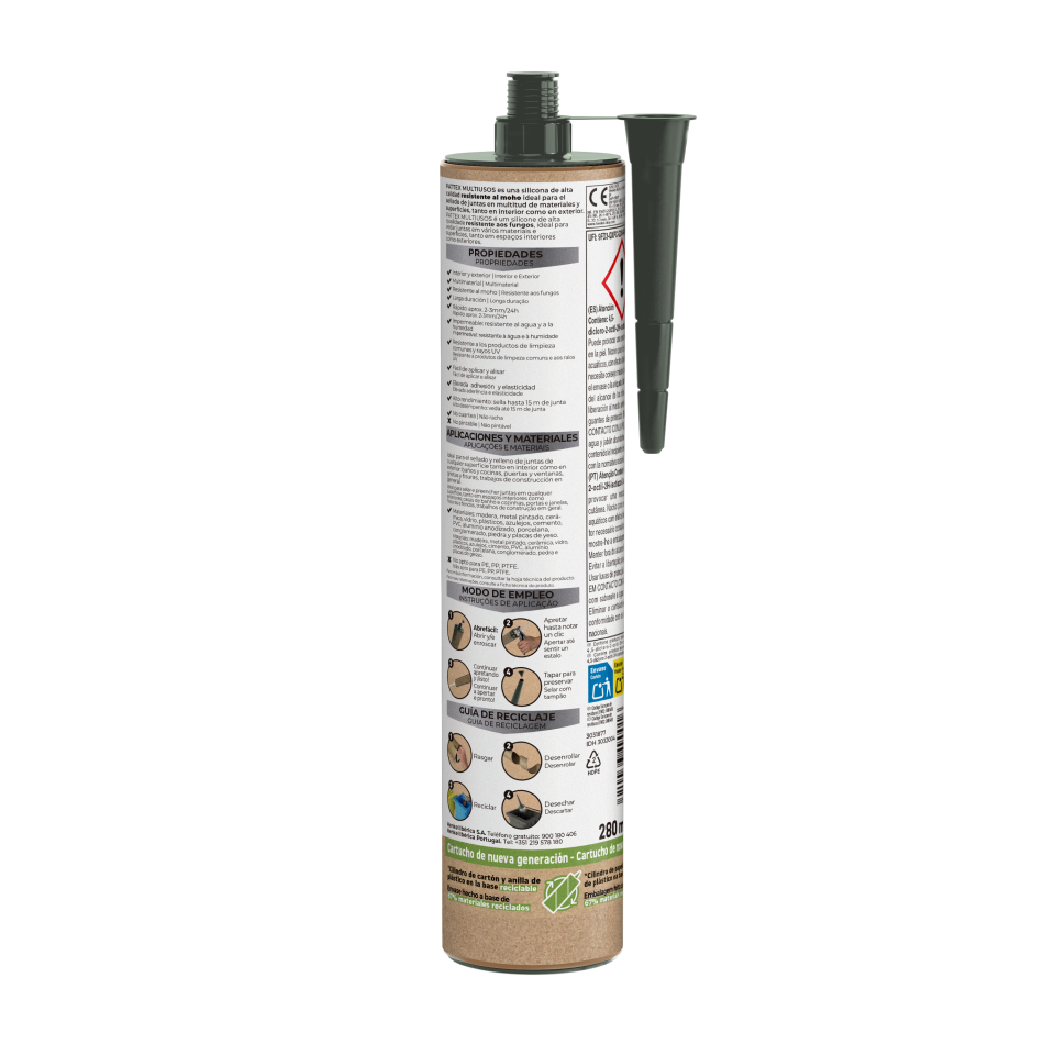 Silicona multiusos PATTEX 280 ml transparente - 6