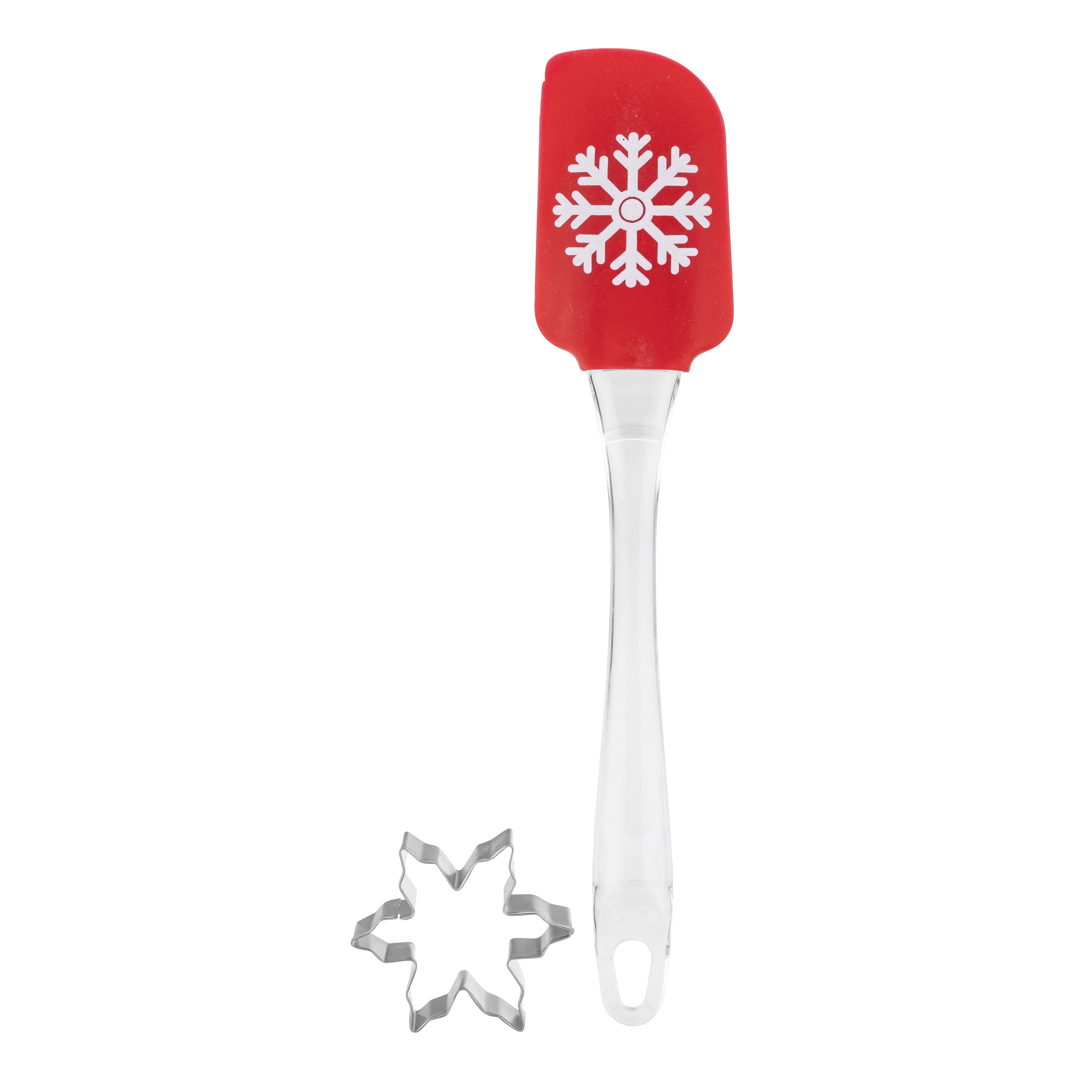Świąteczny zestaw szpatułka czerwona z wykrawaczem śnieżynką