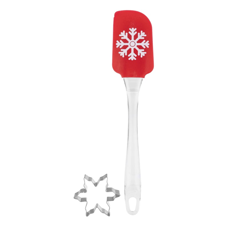 Świąteczny zestaw szpatułka czerwona z wykrawaczem śnieżynką