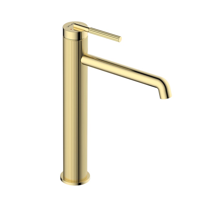 Bateria umywalkowa wysoka Elgreco 9 l/min złota szczotkowana Valvex