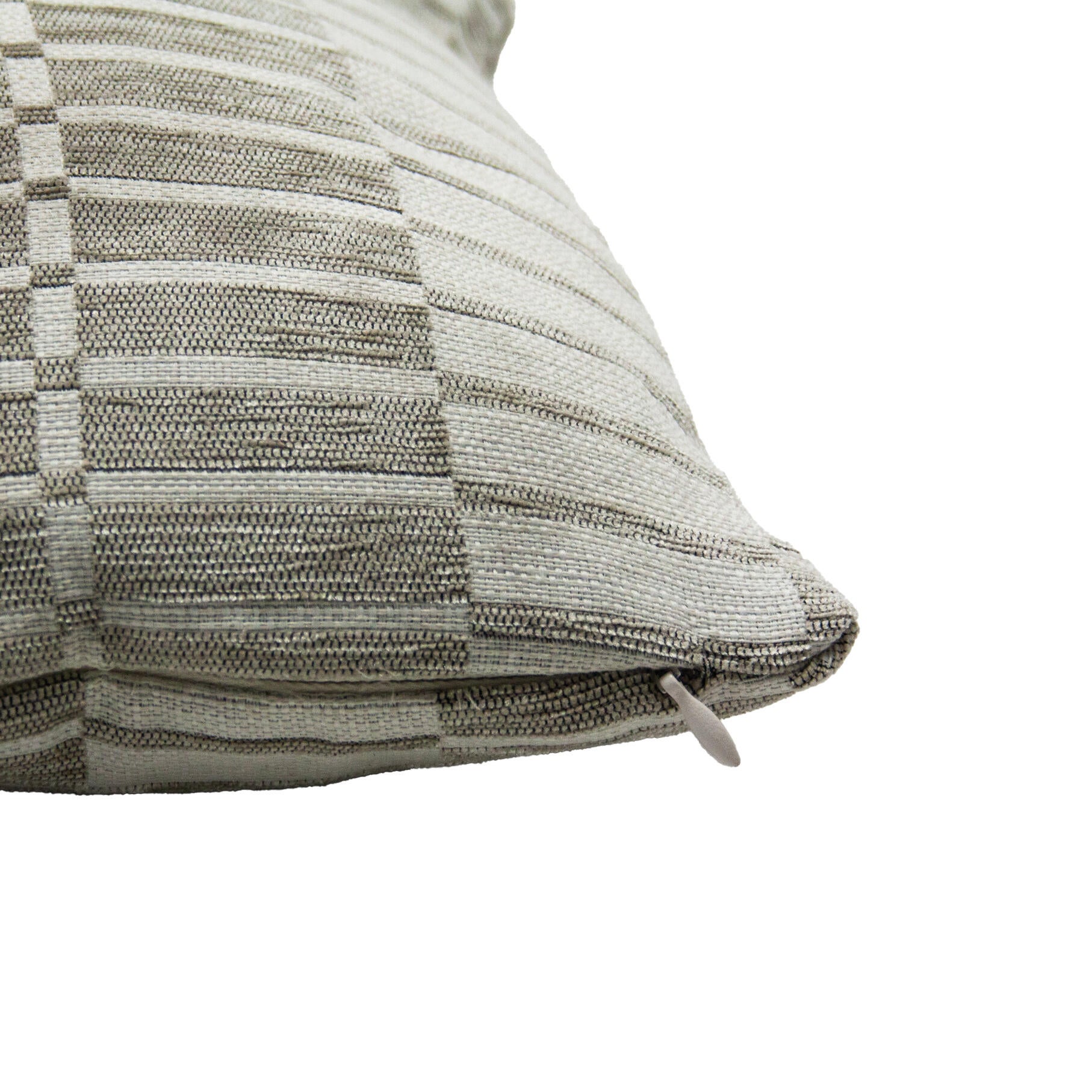 Cojín decorativo rectangular J1428 franela poliéster gris claro cuadros doble cara 30x50cm - 5