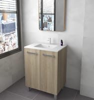 MUEBLE DE BAÑO ECO ROBLE 80X45CM 2 PUERTAS - 1