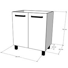 MUEBLE DE BAÑO ECO ROBLE 80X45CM 2 PUERTAS - 7