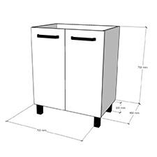 MUEBLE DE BAÑO ECO ROBLE 70X45CM 2 PUERTAS - 7