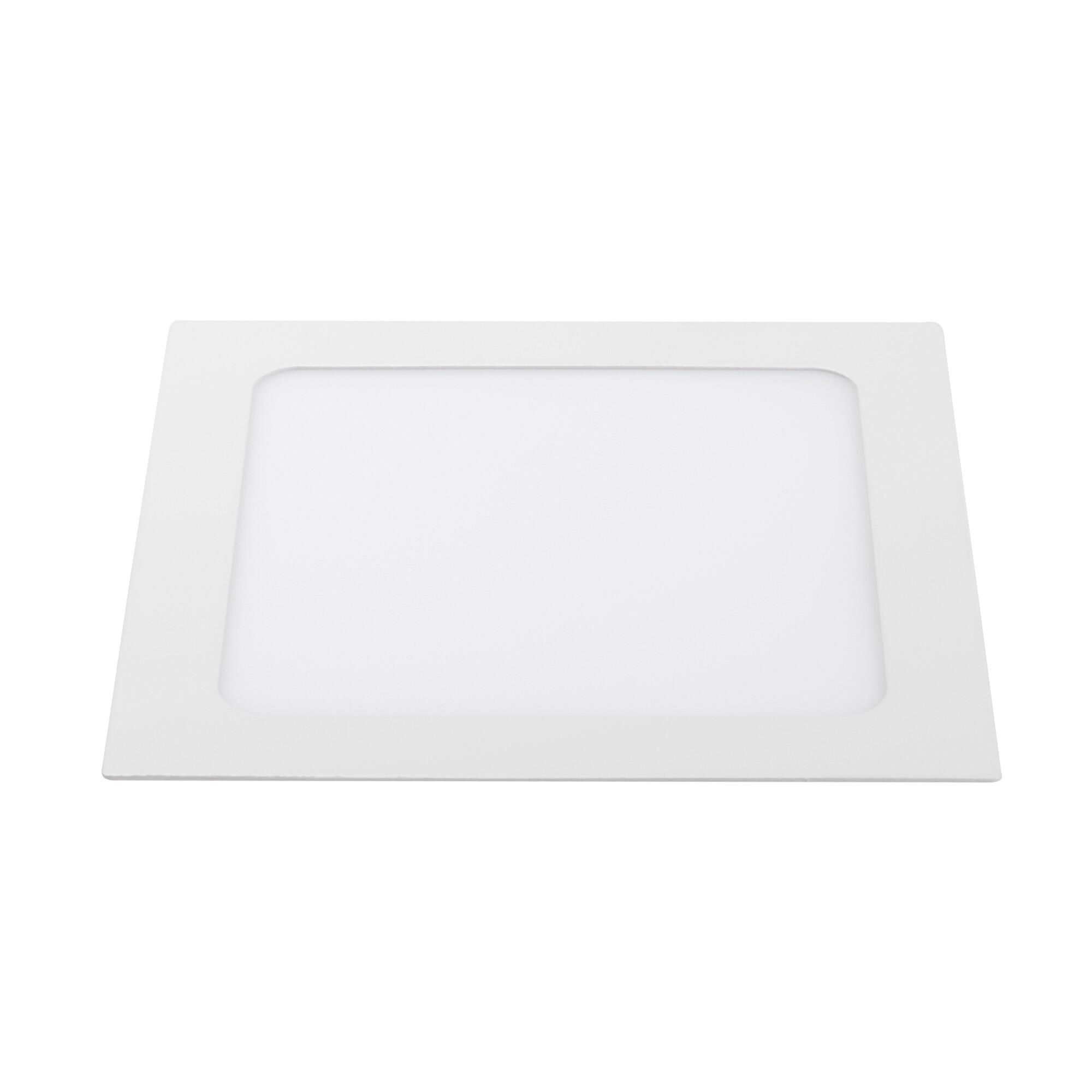 Spot LED fix incastrat, patrat, 12W, lumina rece, alb