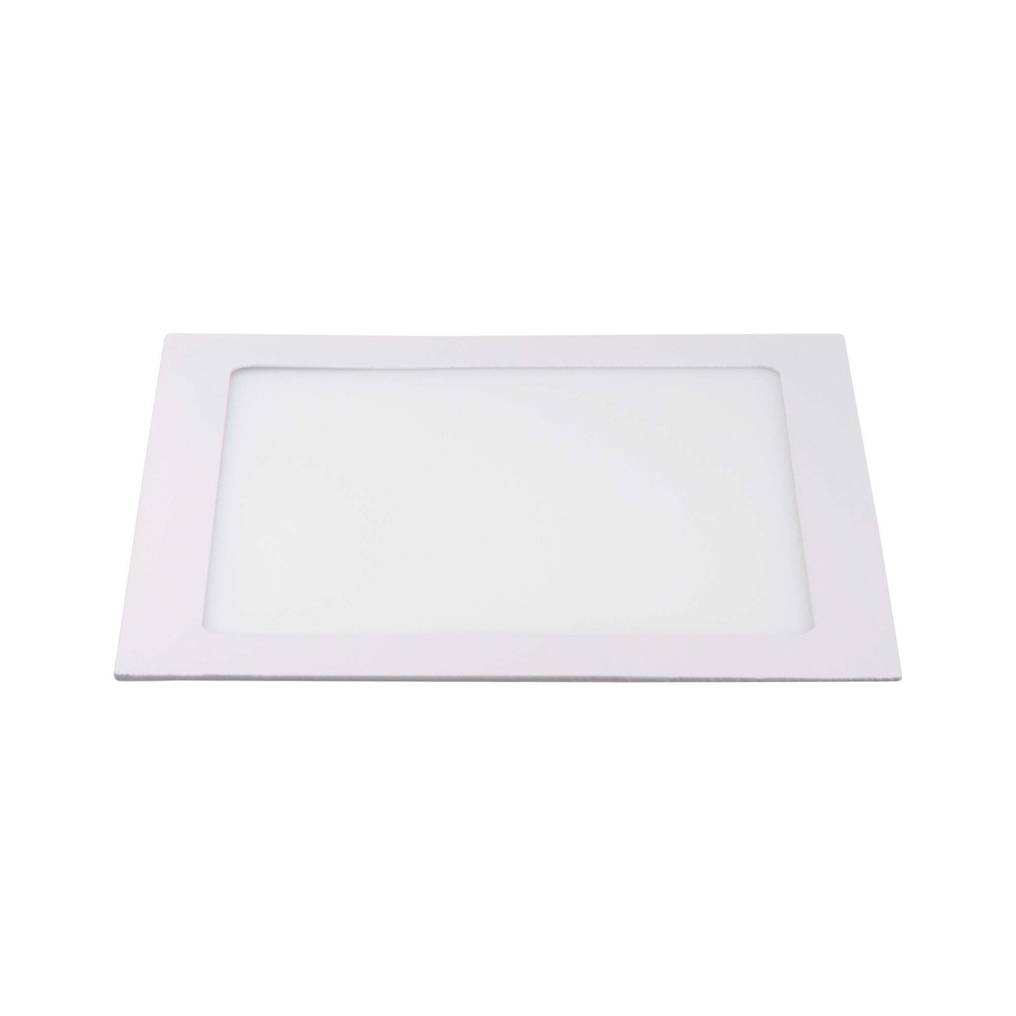 Spot LED fix incastrat, patrat, 20W, lumina rece, alb
