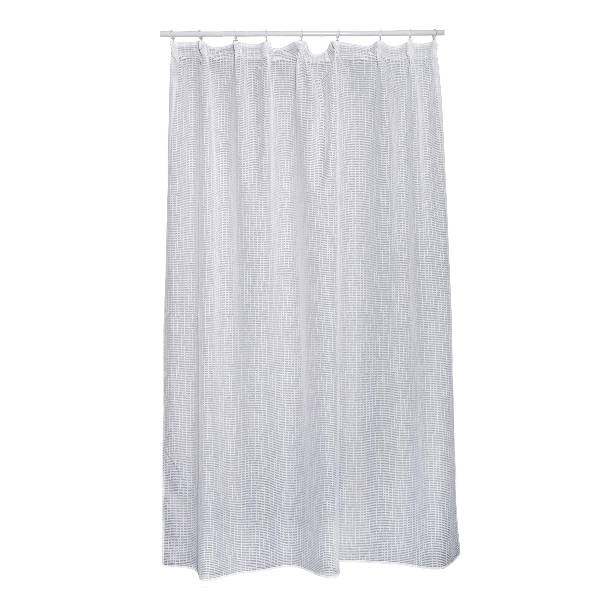 Perdea 300 x 280 cm Inspire Emelyne White 0, model geometric, cu rejansa, alb