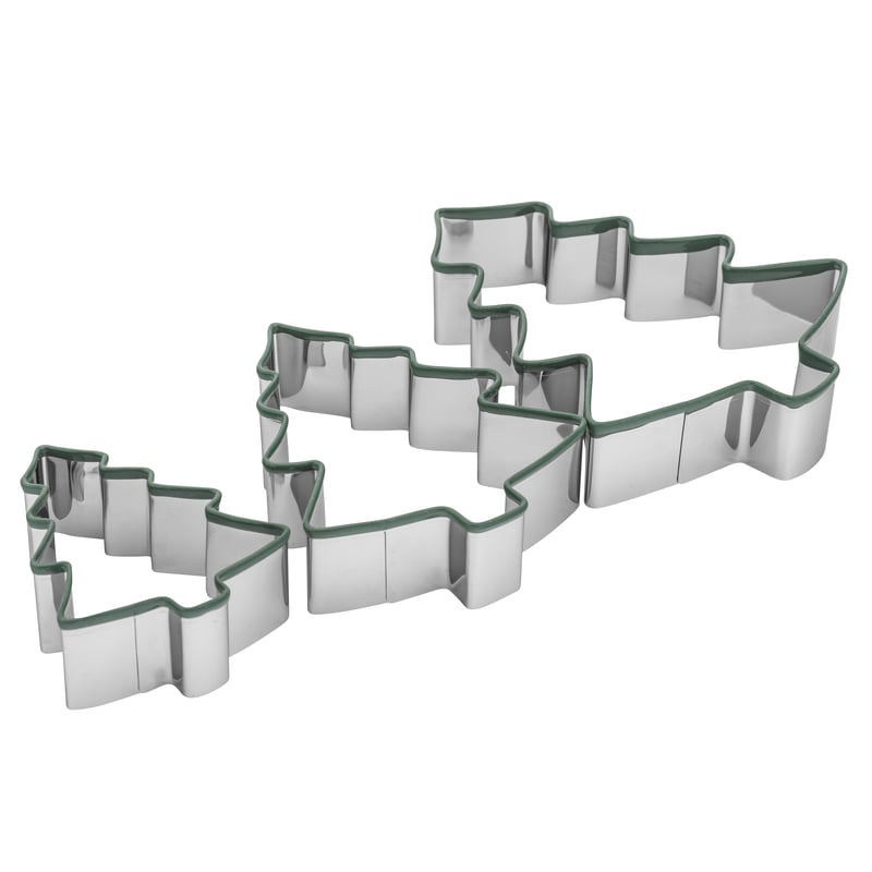 Zestaw 3 wykrawaczy do ciasta w kształcie choinek