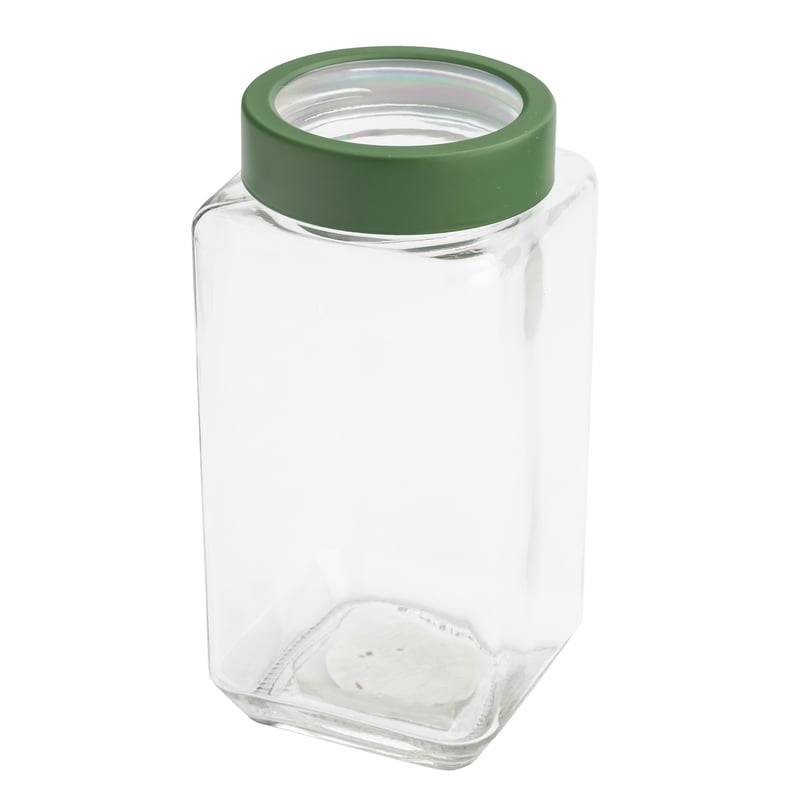 Pojemnik kwadratowy z zieloną pokrywką 1 l
