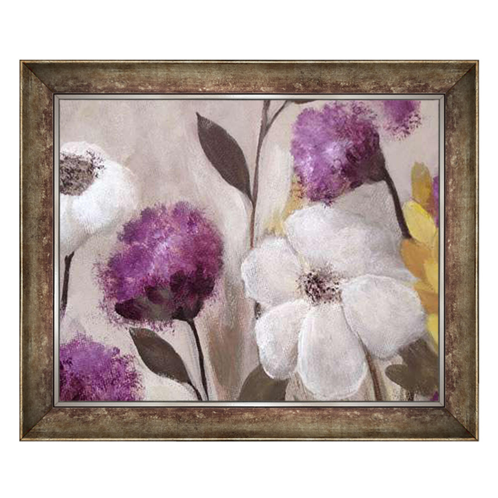 Tablou inramat Flori mov, 40 x 50 cm
