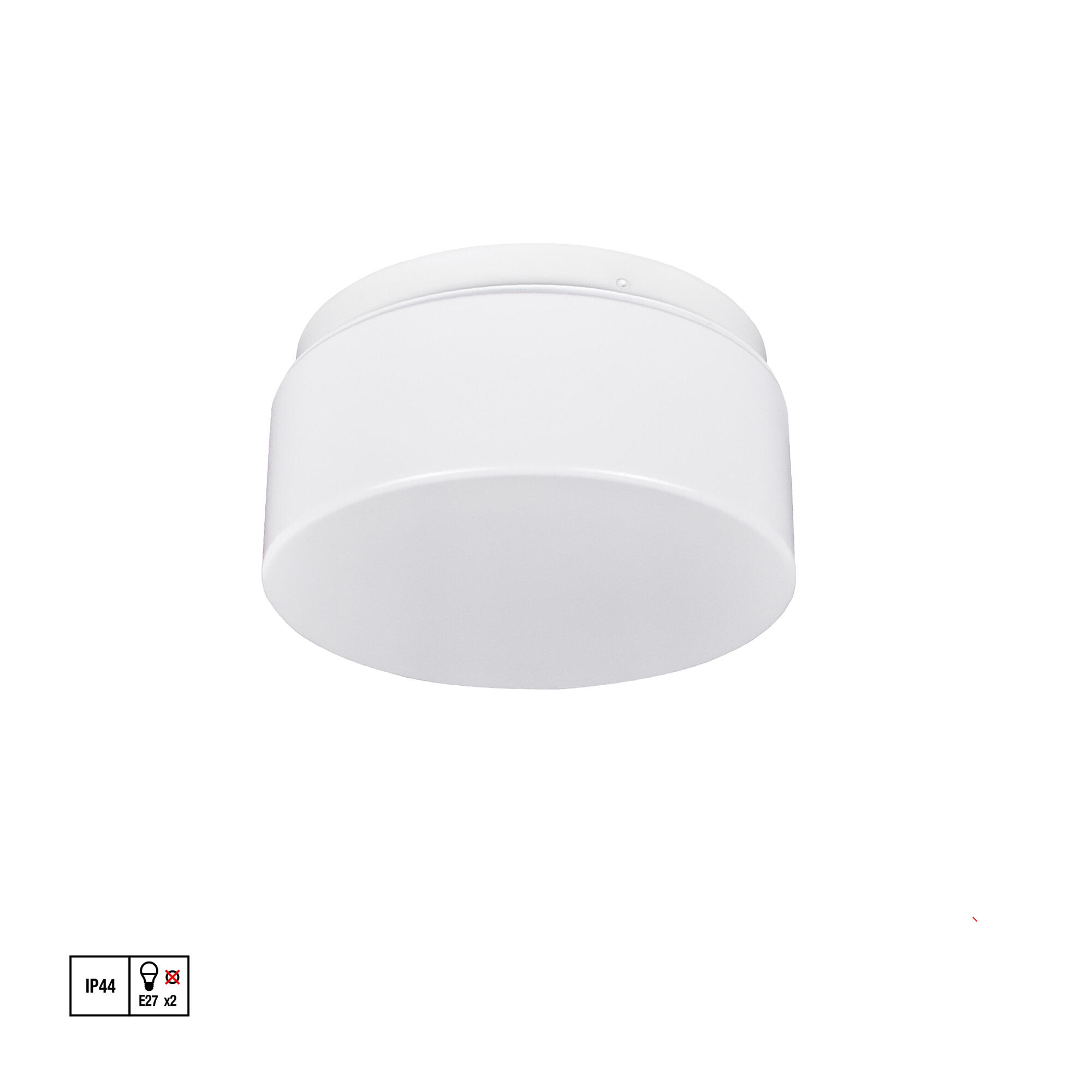 Plafoniera, 2xE27, 12W, D20cm, IP44, alba