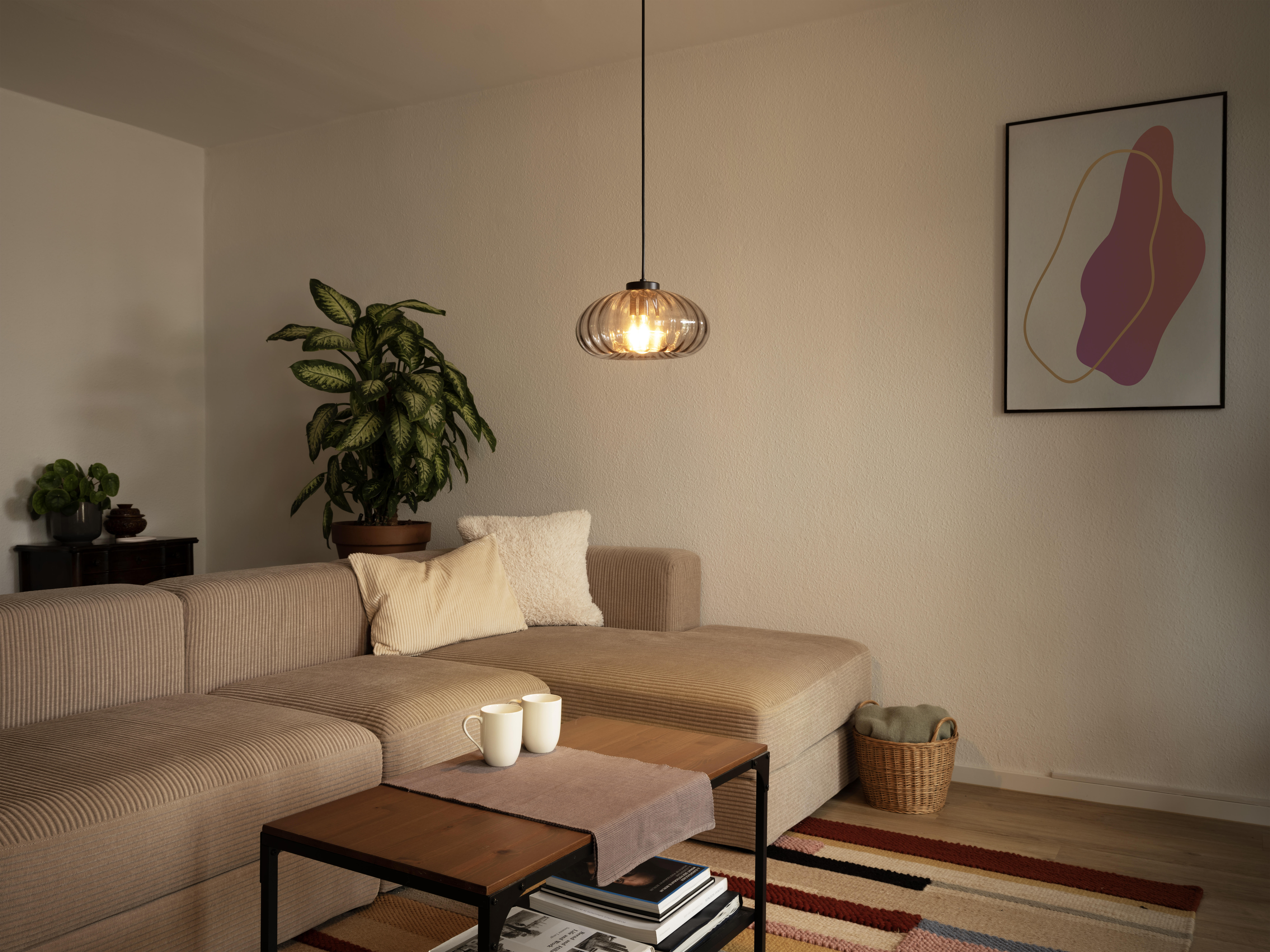 Lámpara de techo colgante de cristal negra 1 luz E27 Audrey 28 cm - 2