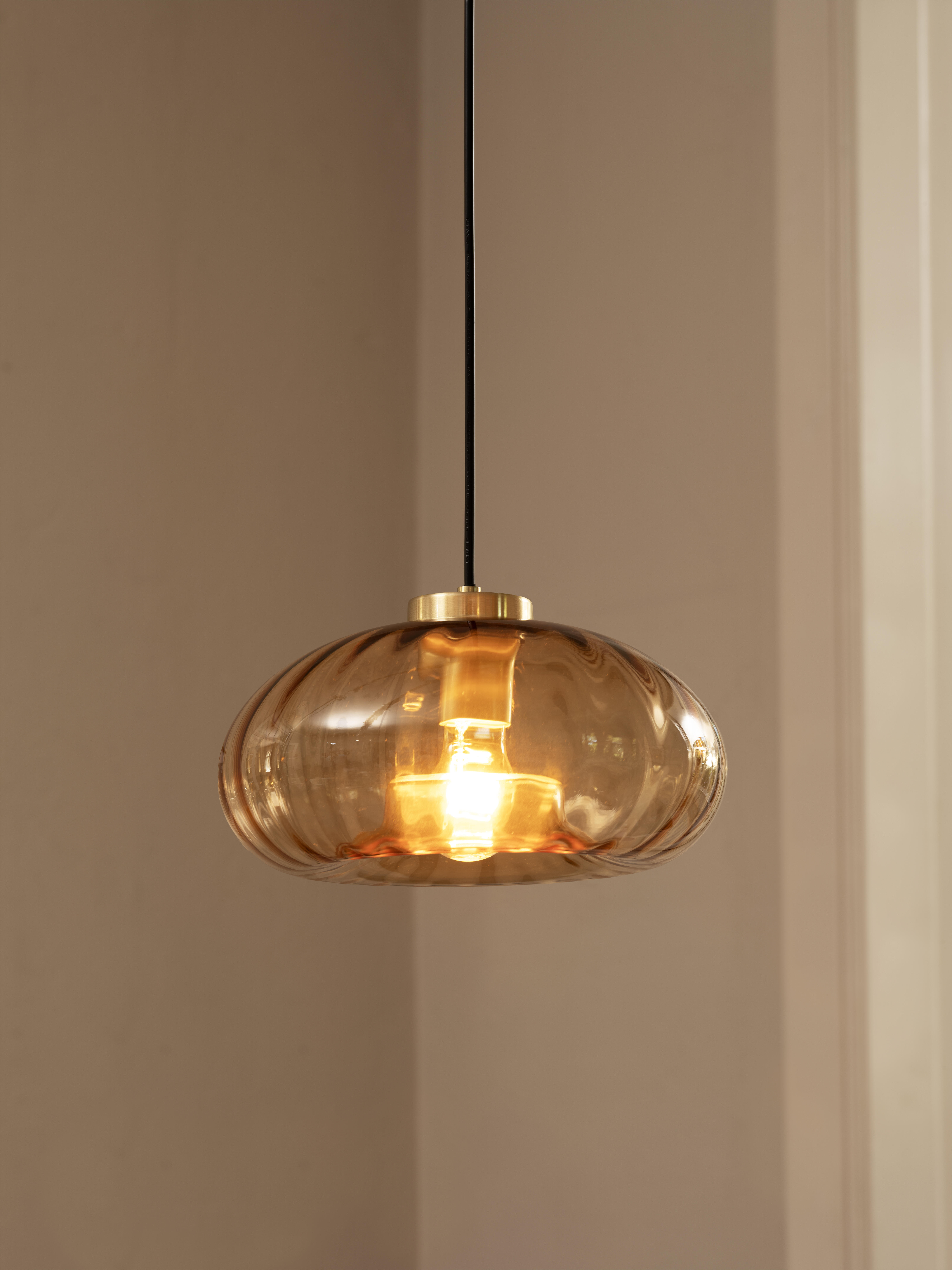 Suspension Decor glass cristal, ambre, Diam.28 cm, E27 - 2