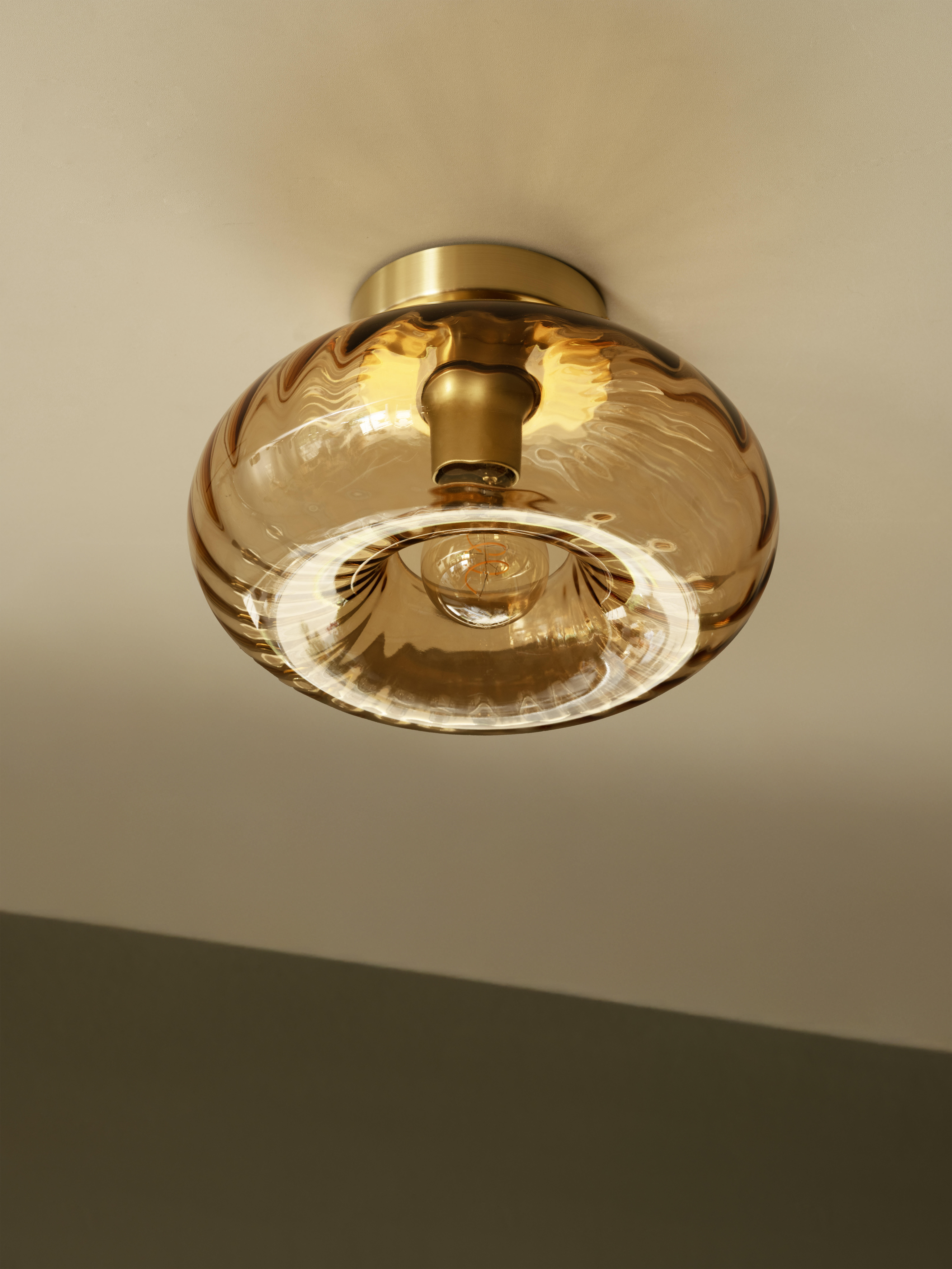 Plafonnier E27, verre, doré Decor glass D.28 cm OSRAM - 3