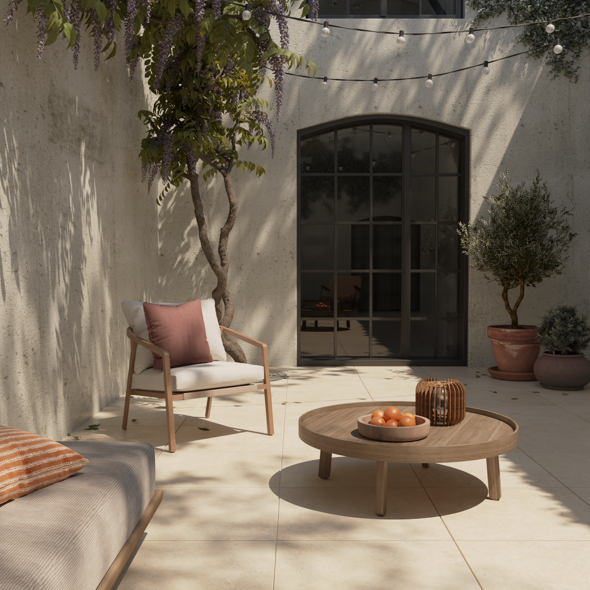 Lot de 2 dalles TRAVERNA grès cérame effet travertin l.60 x L.60 cm x Ep.20mm - 3