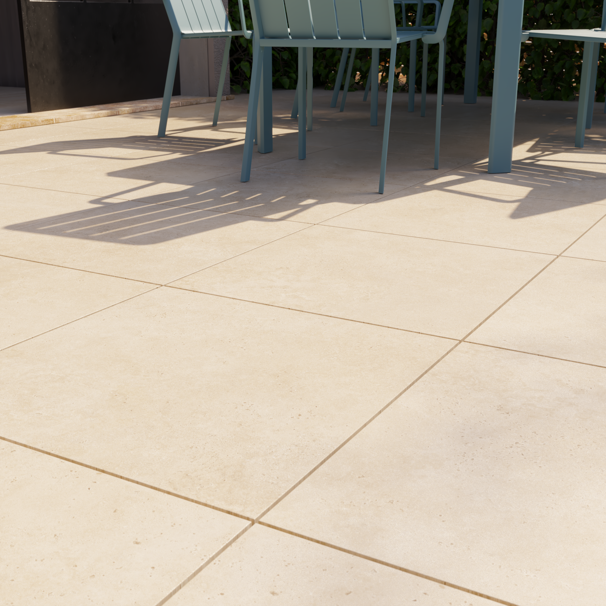 Lot de 2 dalles TRAVERNA grès cérame effet travertin l.60 x L.60 cm x Ep.20mm - 5