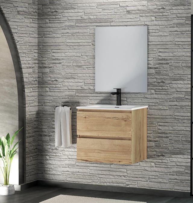 MUEBLE DE BAÑO MAYA ROBLE 70X45CM 2 CAJONES