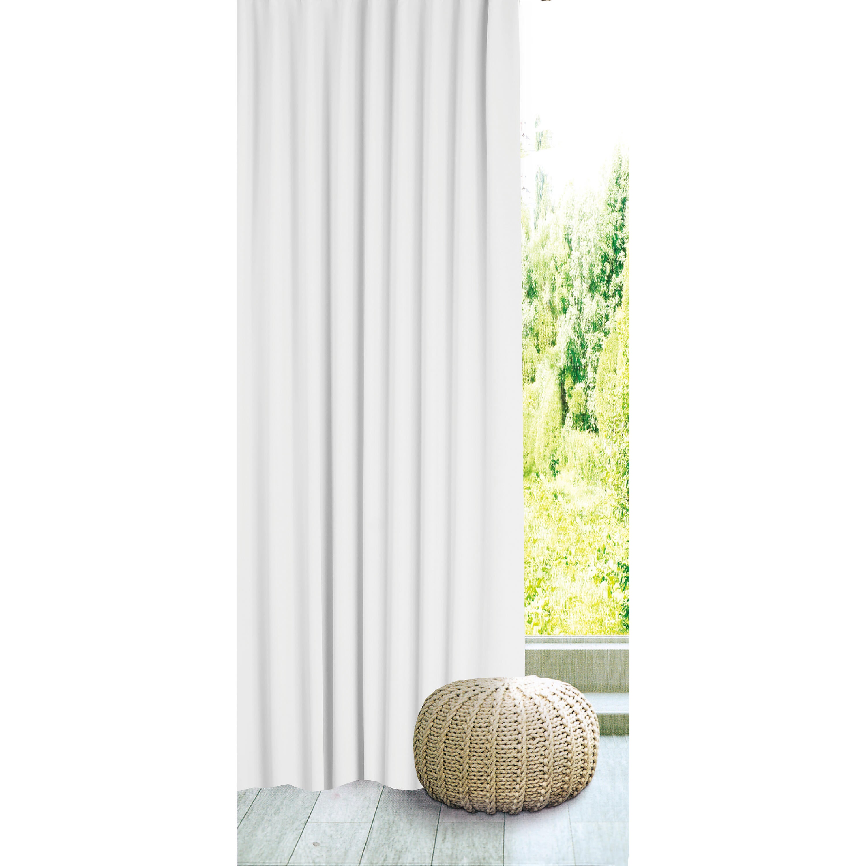 Tenda INSPIRE Carol bianco, fettuccia e passanti nascosti 200x280 cm - 4