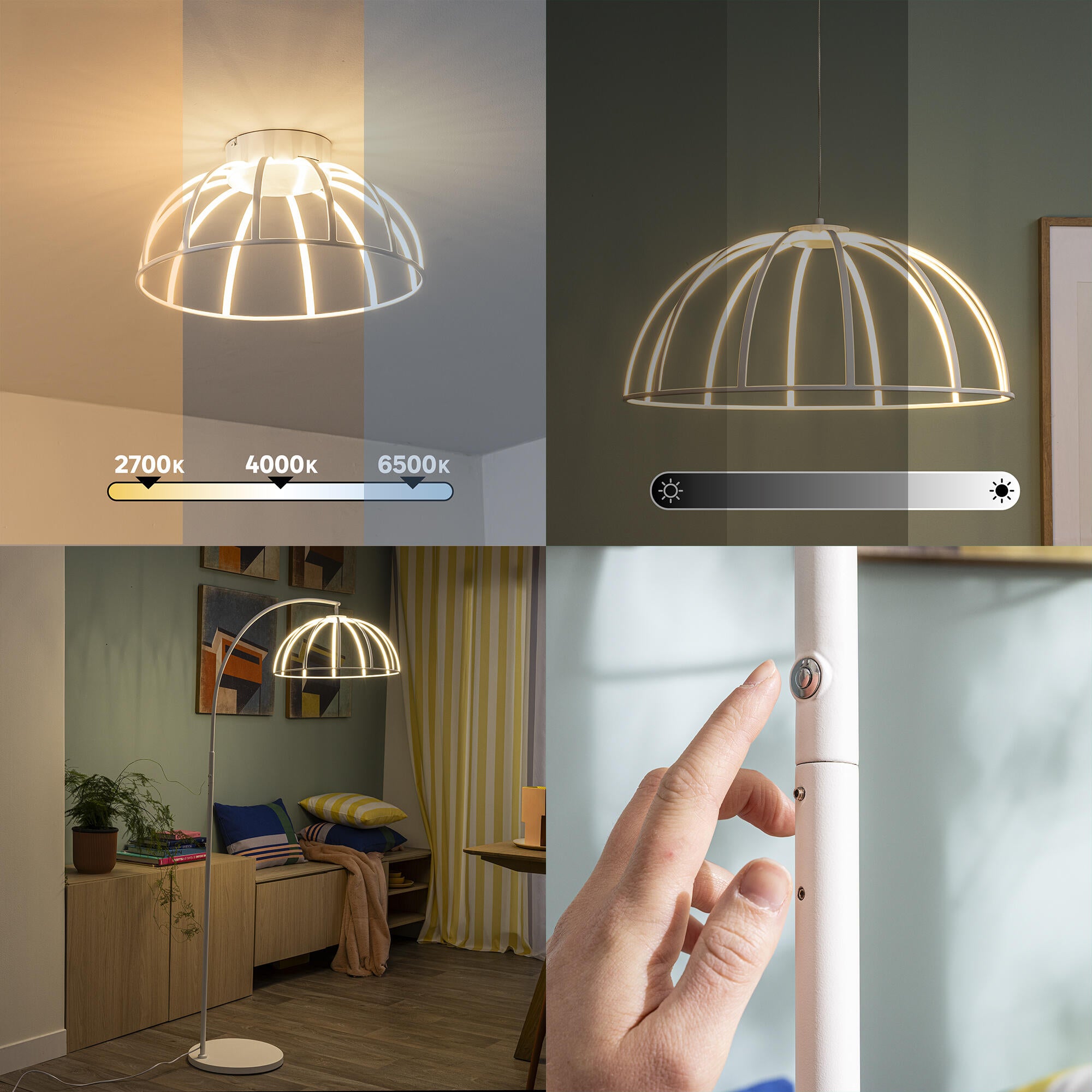 Candeeirode teto LED 50 cm NILDA branco - 9