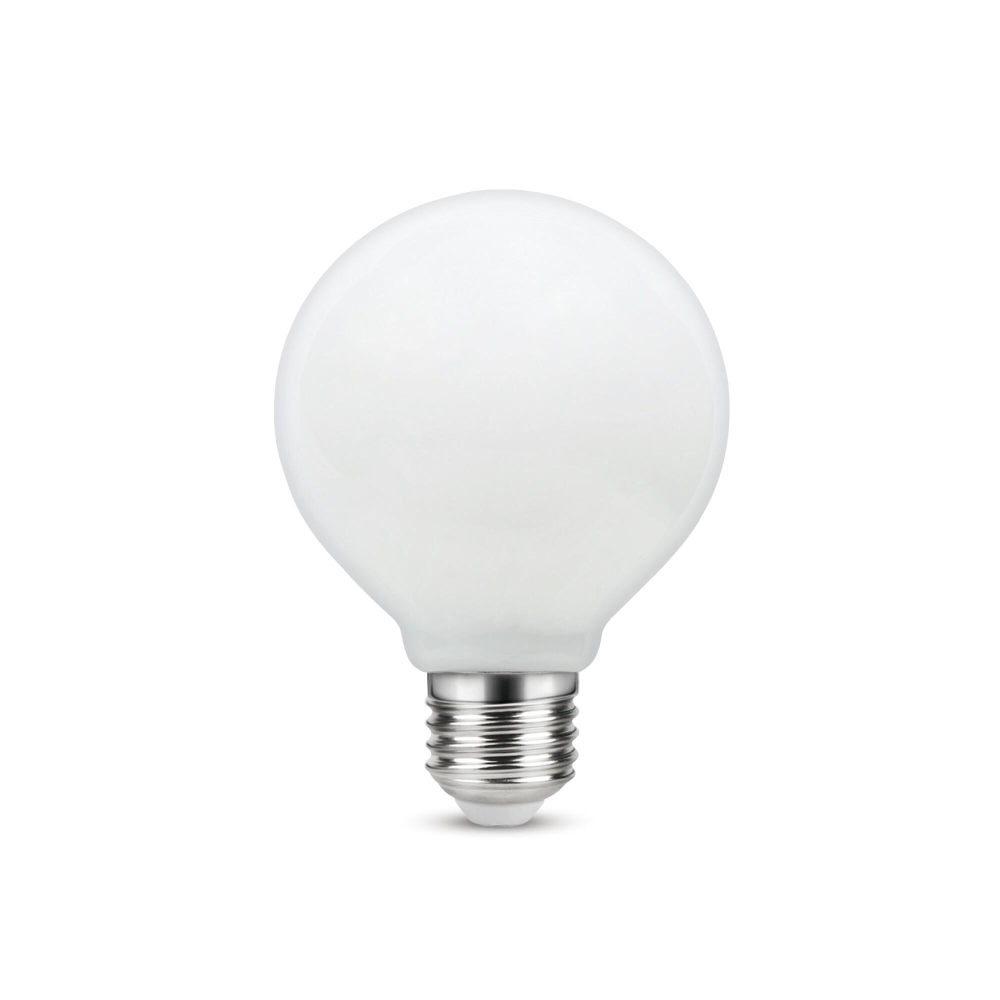 Bec LED Lexman Milky, E27, G80, 3.4 W, alb neutru, 4000K, 470 lm, tip glob