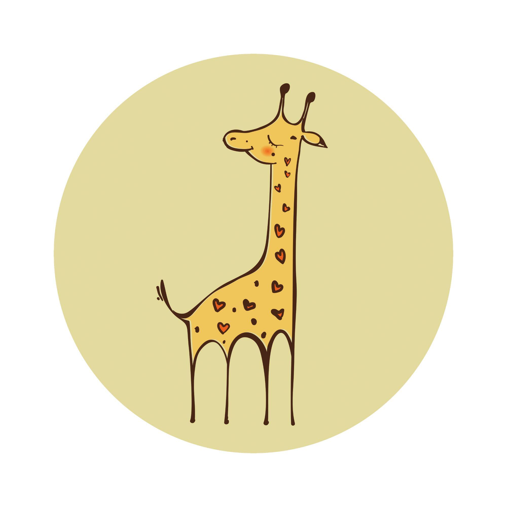 Tablou canvas Inspire Giraffe, diametru 30 cm