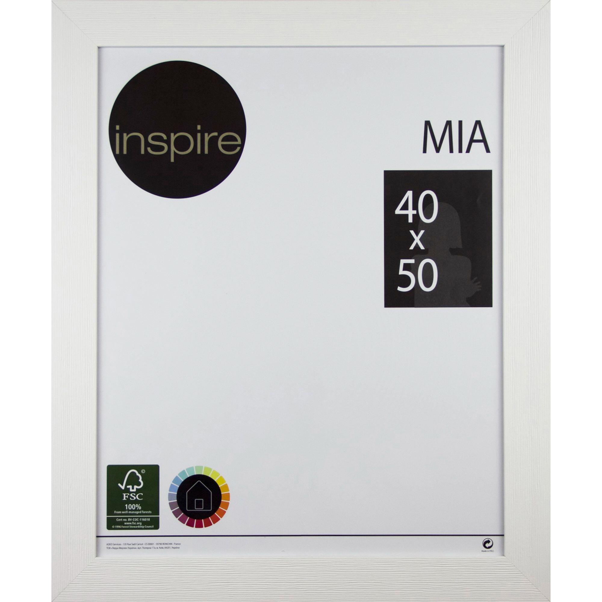 Rama foto Inspire Mia, 40 x 50 cm, lemn, alb