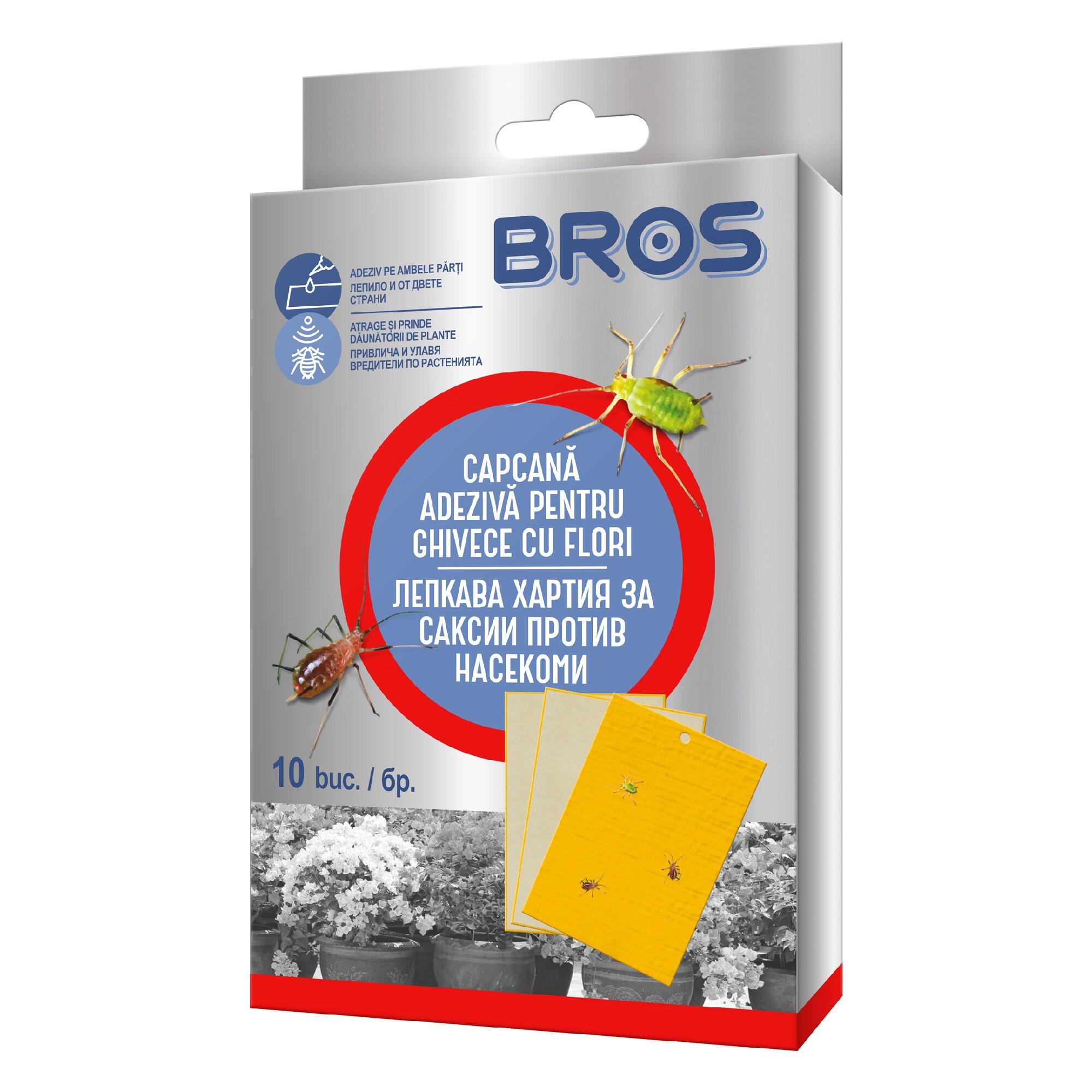 Capcana adeziva pentru ghivece, Bros, 10 bucati 10buc