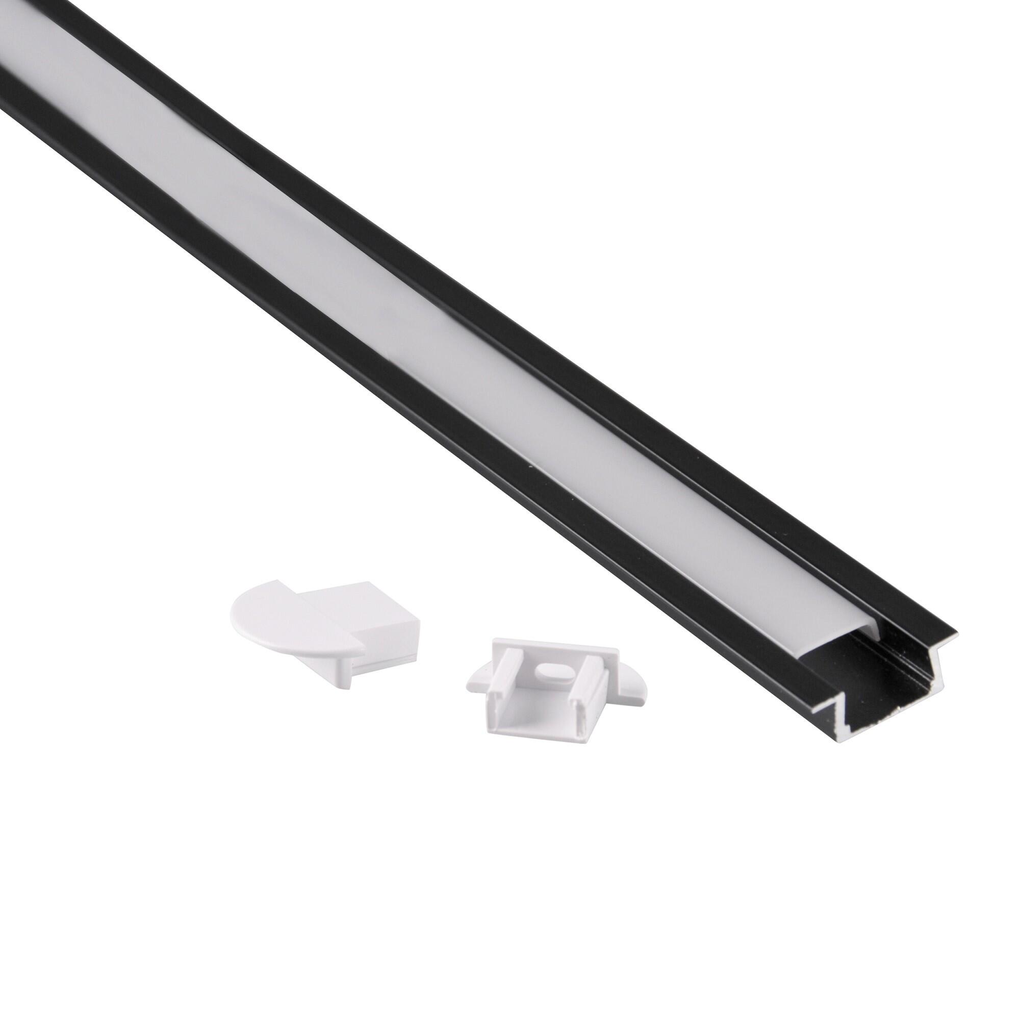 Profil incastrat LED 1m negru Polux