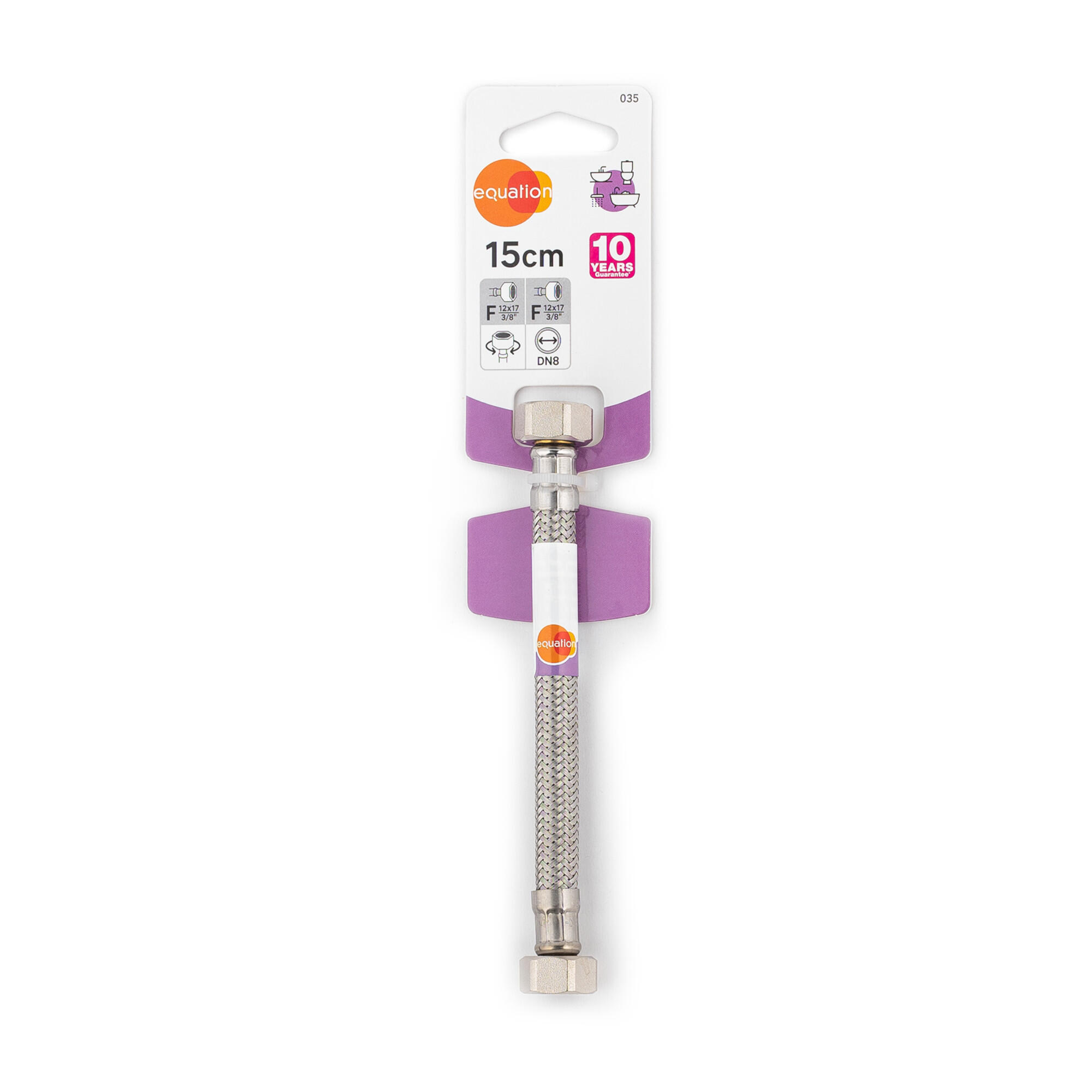 Racord flexibil pentru apa din metal Equation, L 15 cm, DN8, 3/8