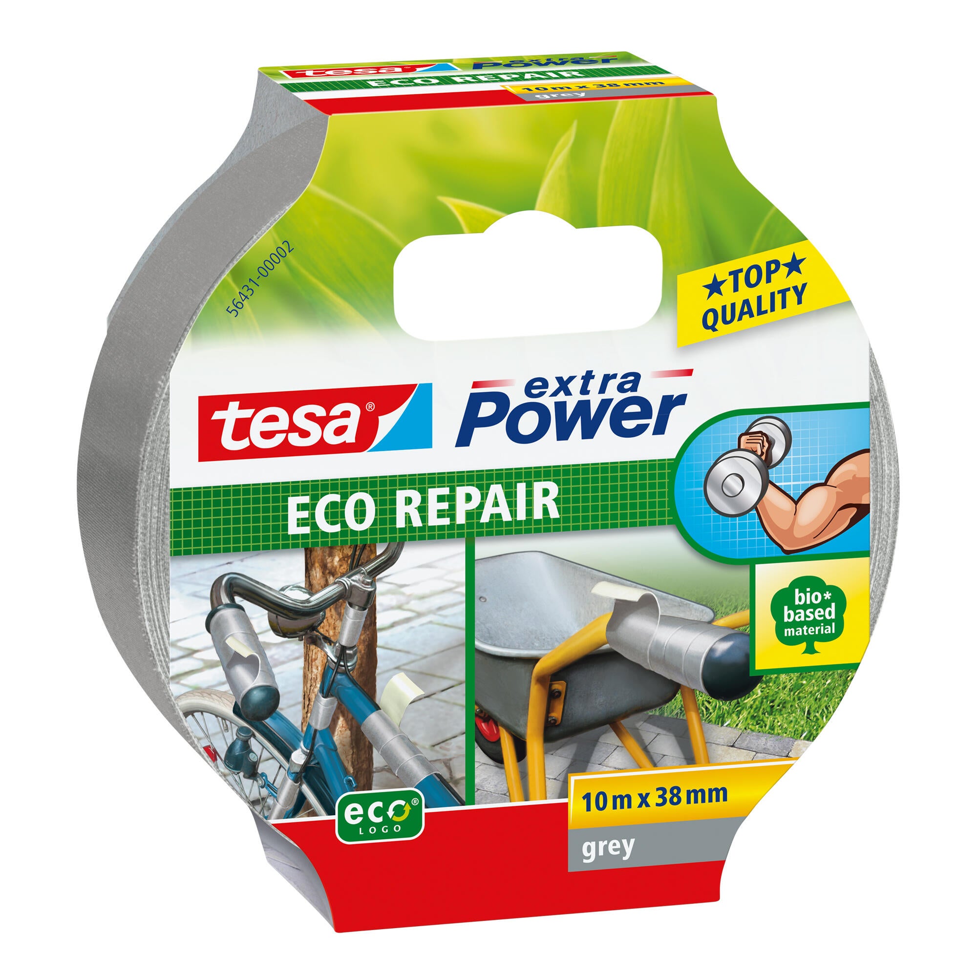 Banda de reparare Tesa Extra Power Eco, 38 mm x 10 m, gri