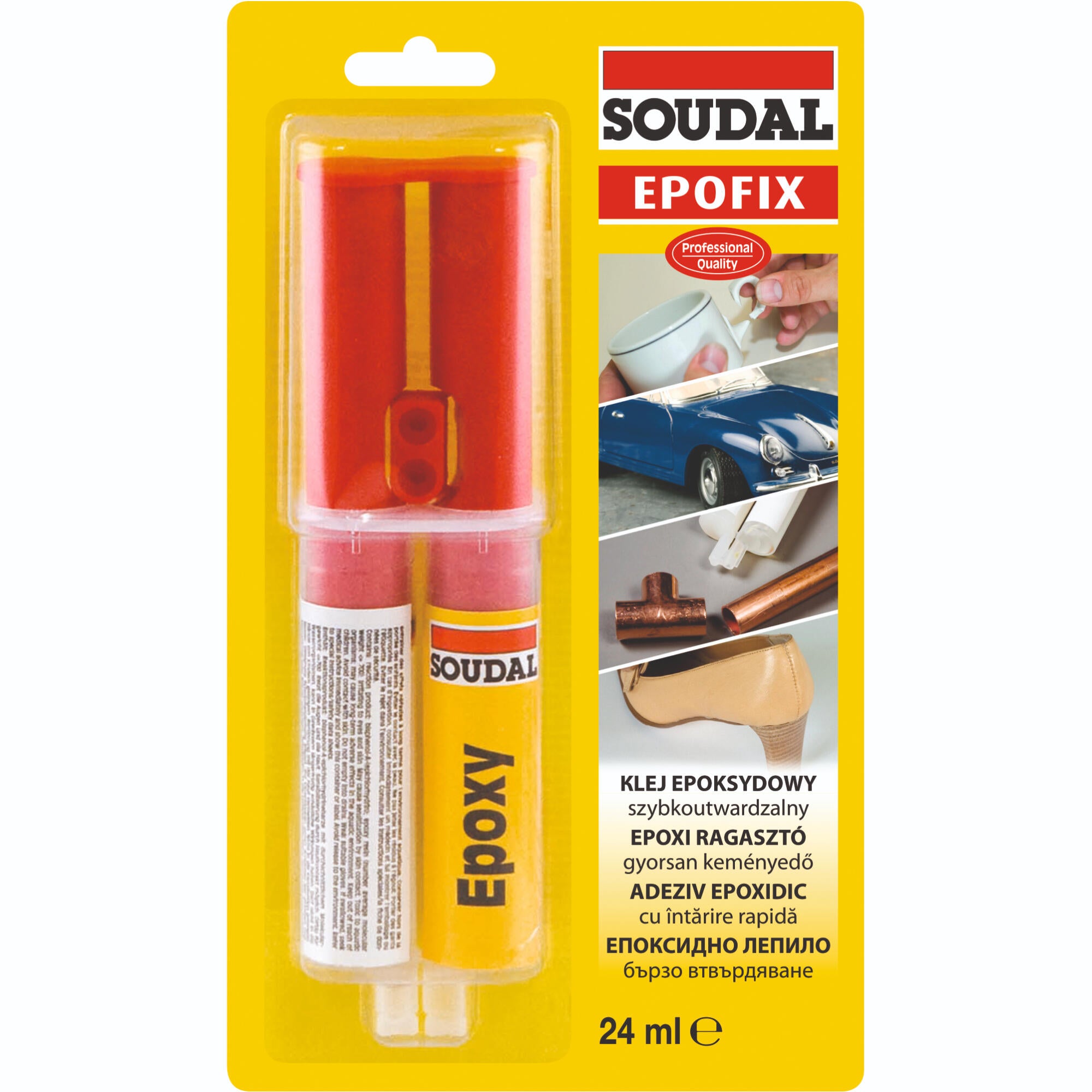 Adeziv Soudal Epofix 82A, de reparare, 24 ml, transparent