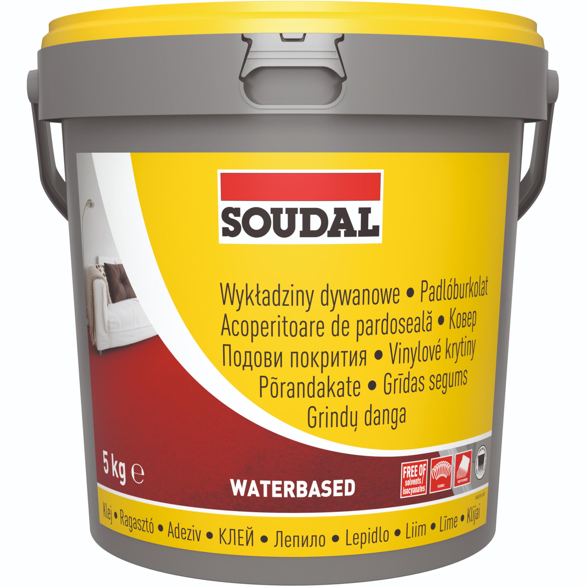 Adeziv Soudal 26A, de constructii, pentru pardoseala, 5 kg, alb