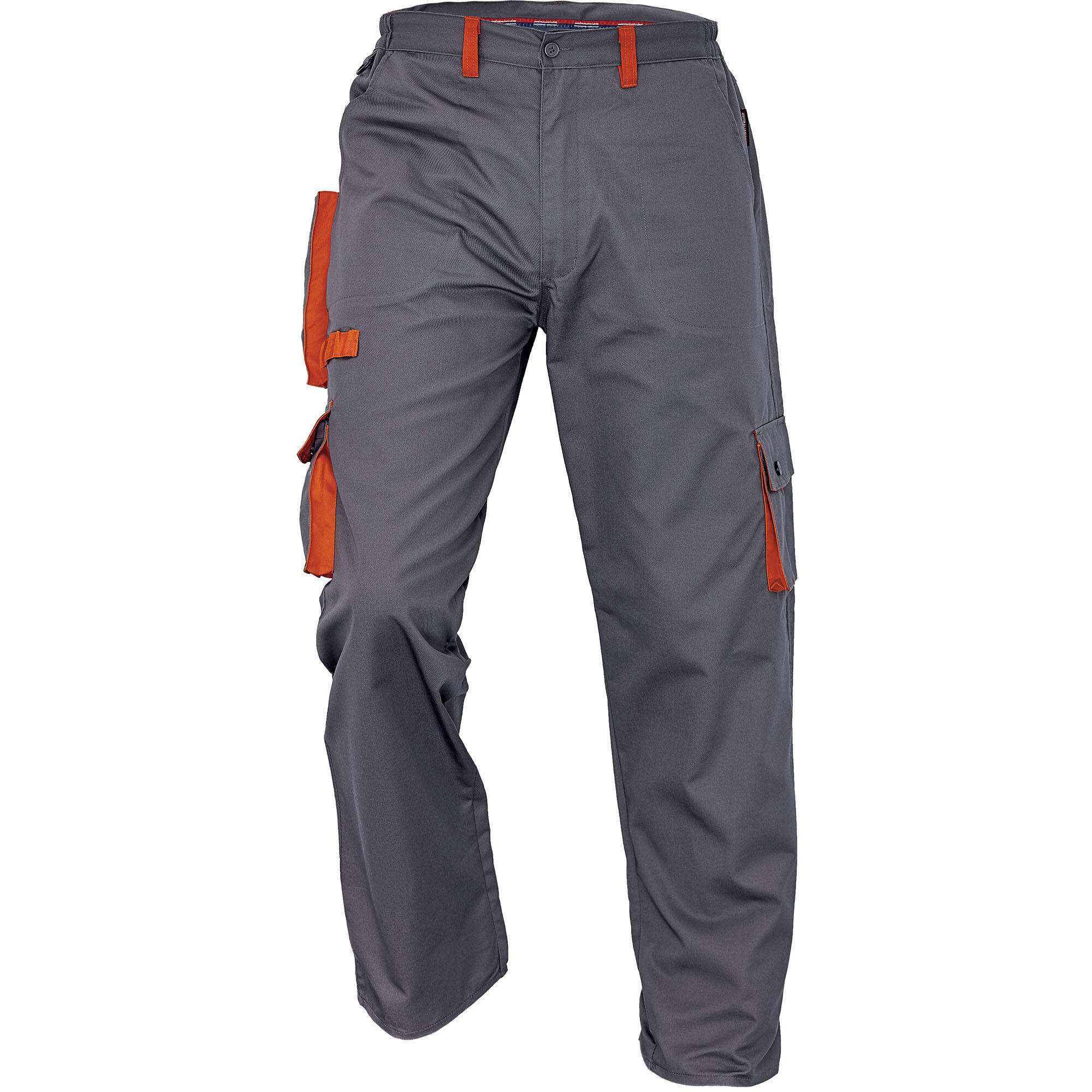Pantaloni de lucru Desman, bumbac si poliester, marimea 52 (L), gri / portocaliu
