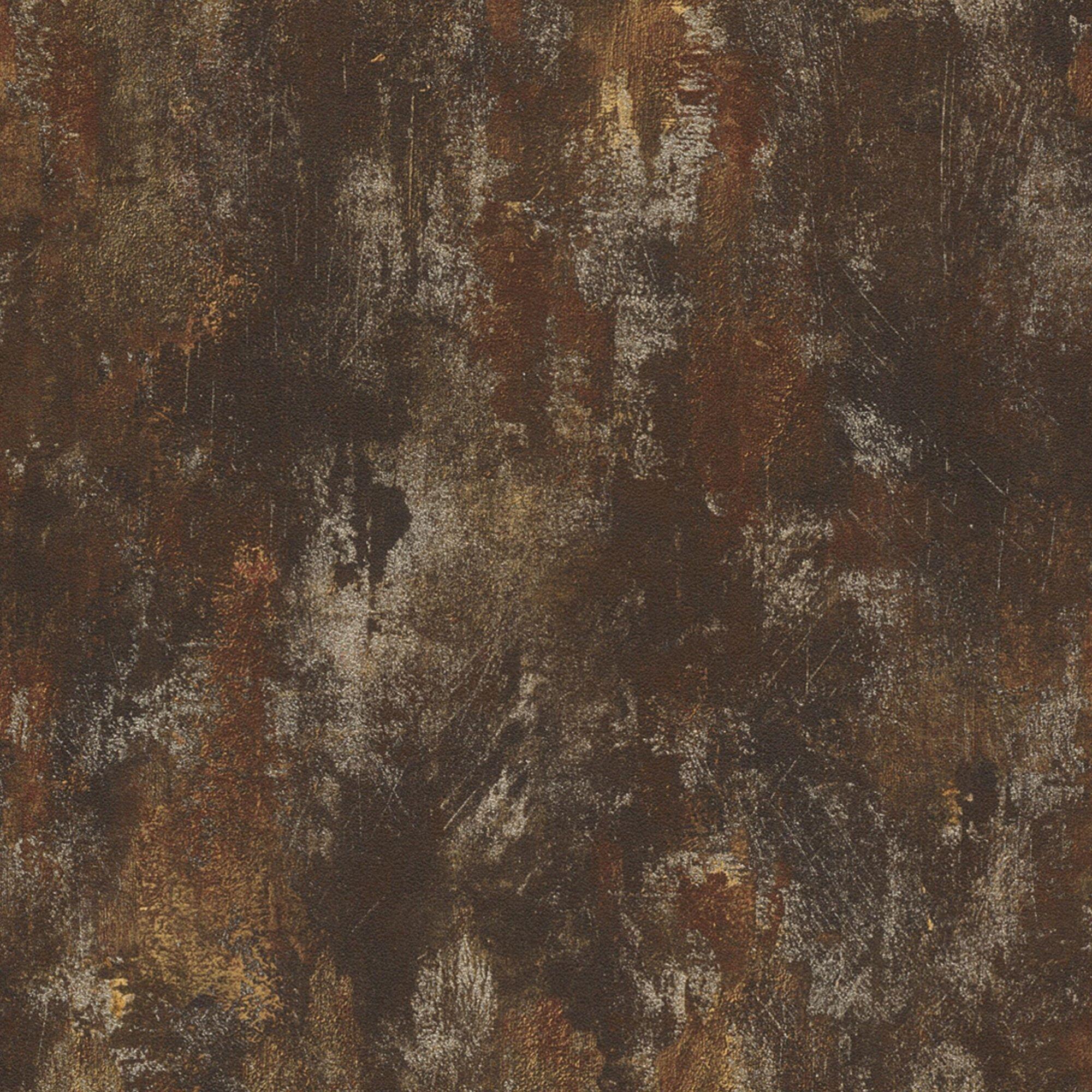 Tapet vinil Patina, model efect beton, maro/cupru, rola 10 x 0.53 m
