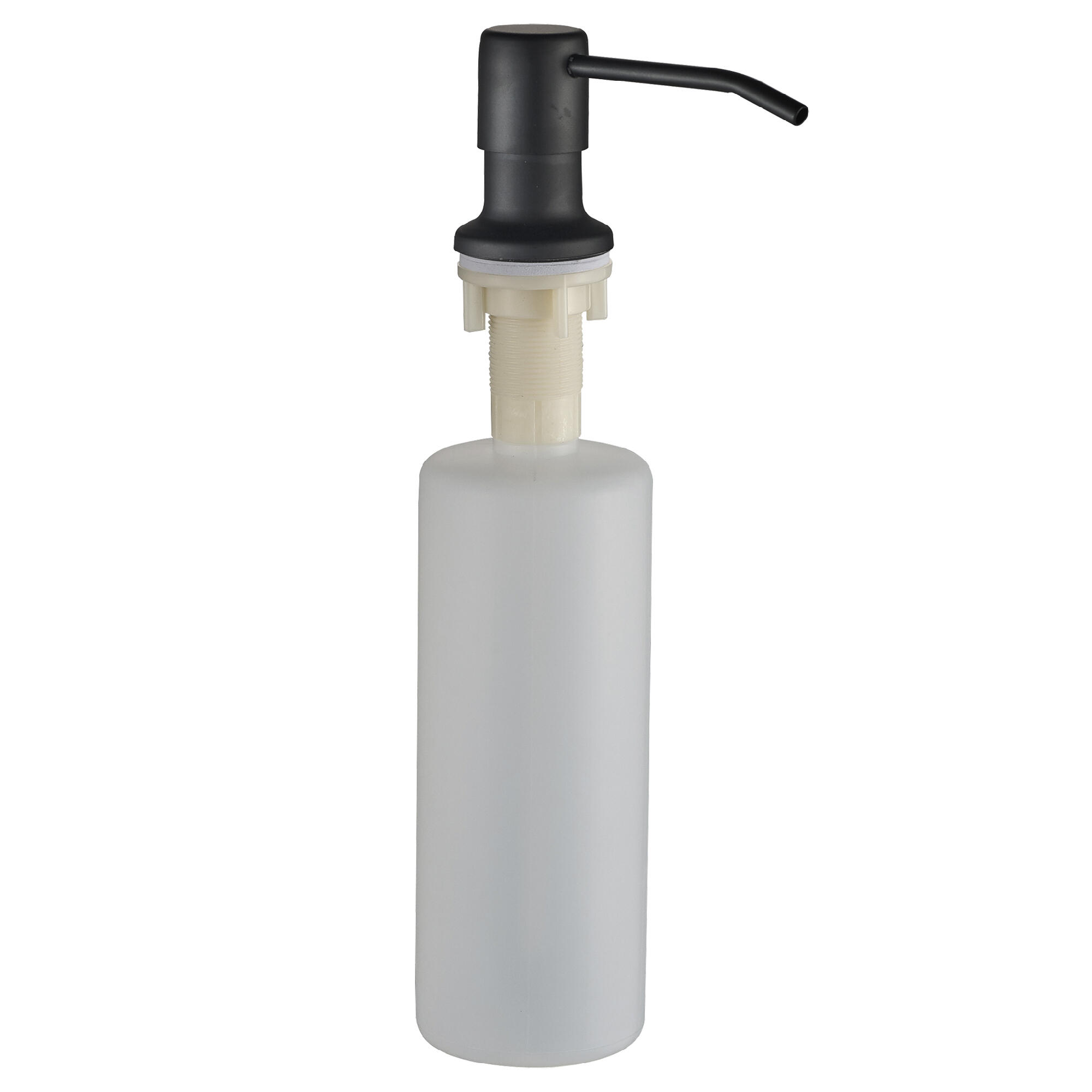 Dozator detergent incastrabil, din metal si plastic, 0.5 L, cap negru