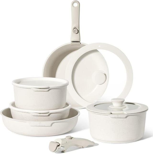 Set di 3 pentole in acciaio con manico estraibile Cristel